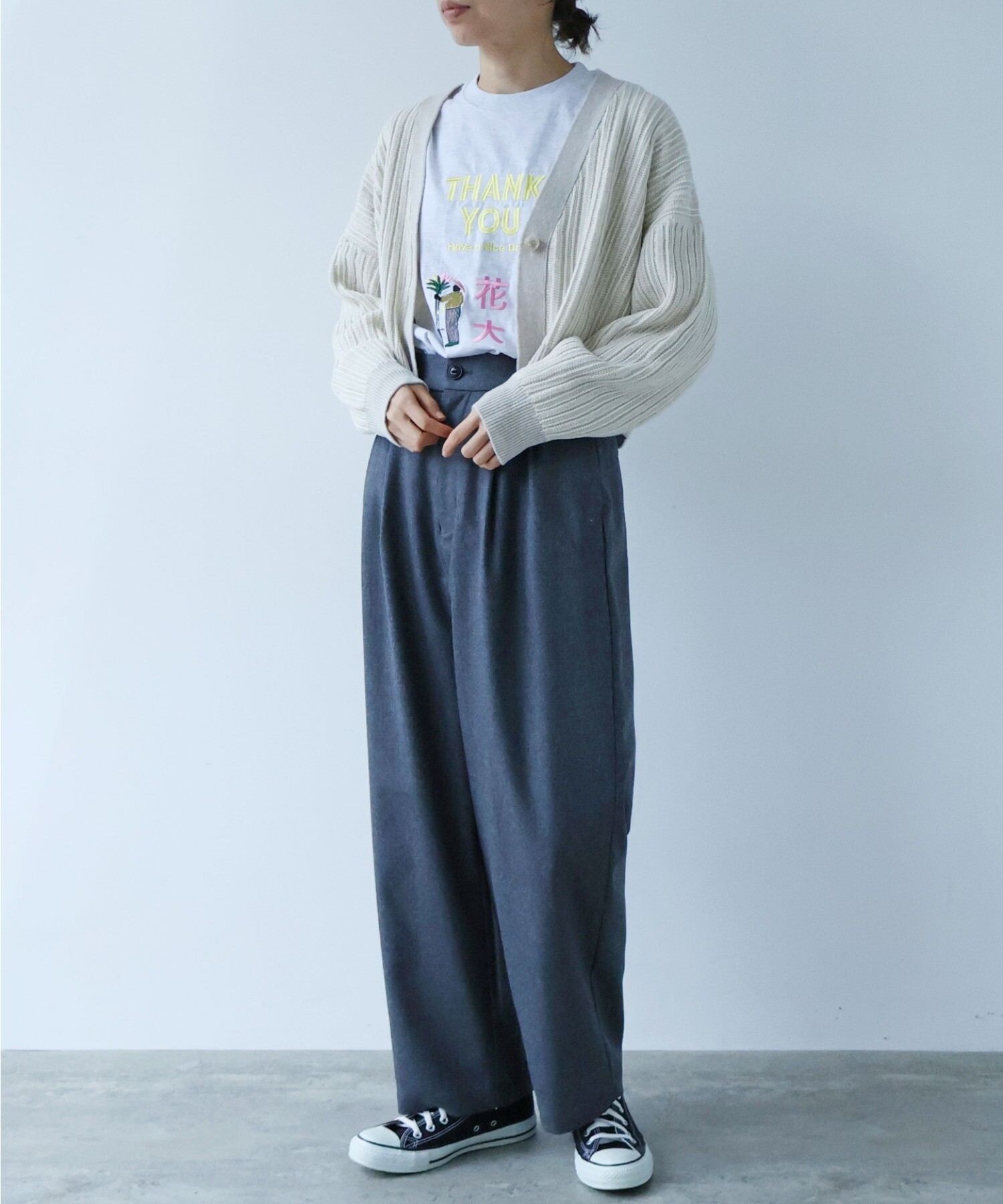 AMBIDEX Store ○ウールコットン 針抜きshortカーディガン (F シロ): yuni