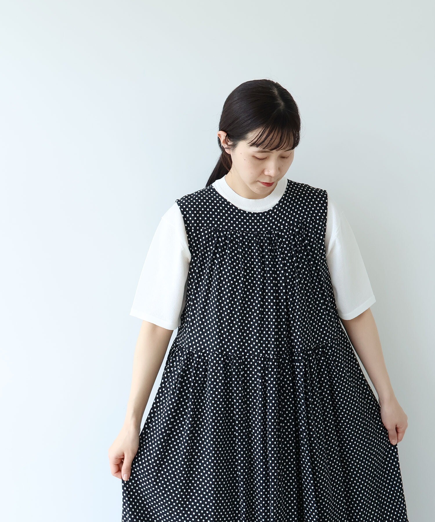 AMBIDEX Store Rayon/Cupra/cotton print tiered no sleeves