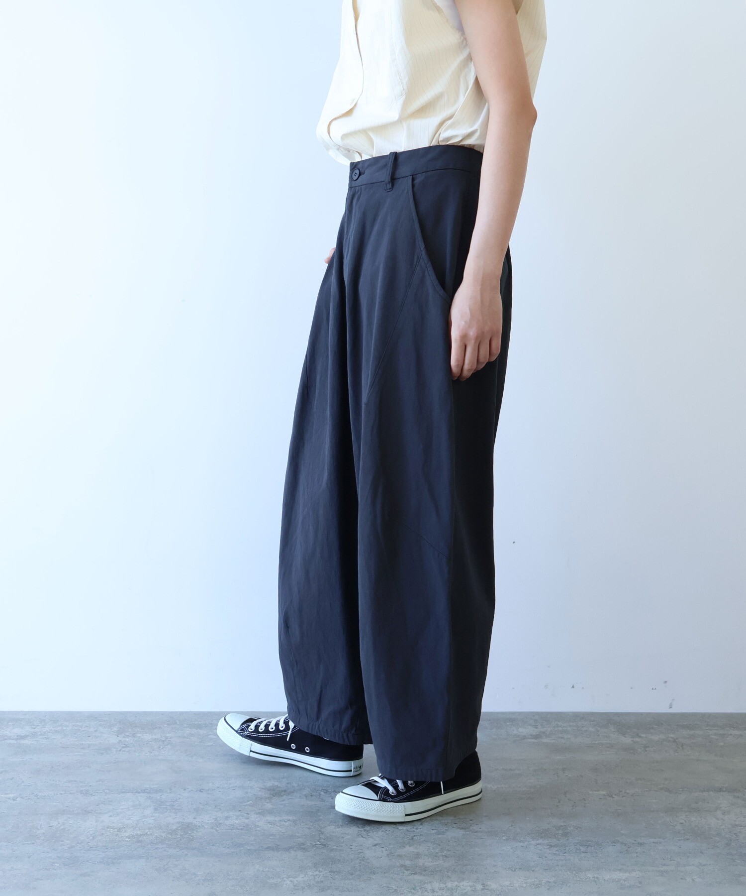 AMBIDEX Store ○強撚コットン近江晒 コクーンパンツ(F カーキ): yuni