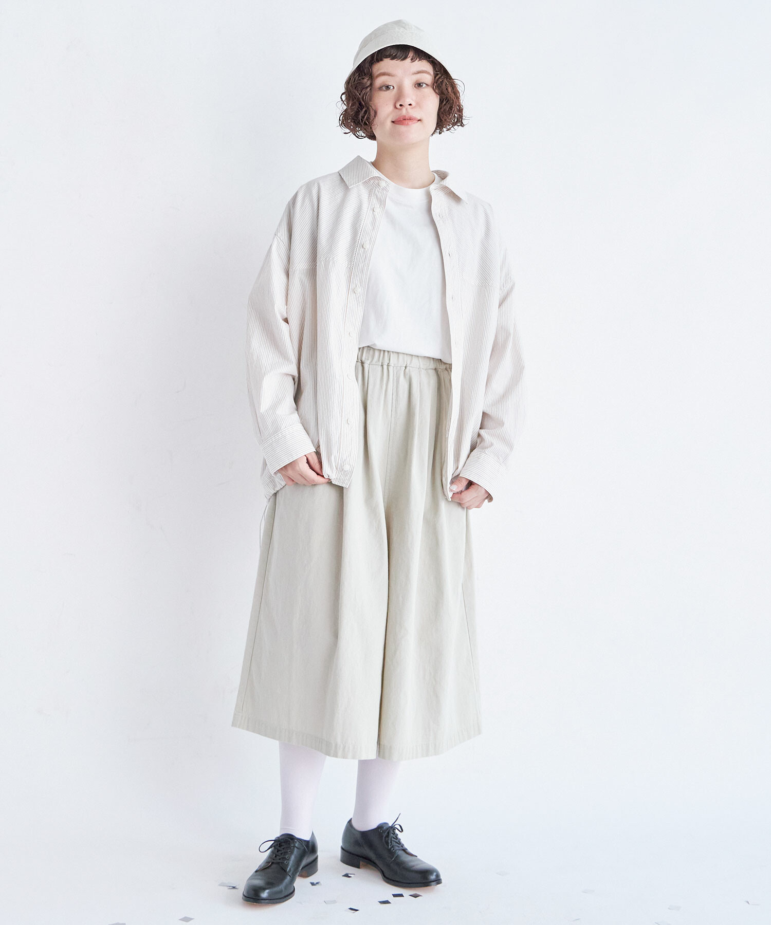 AMBIDEX Store ○STRIPE シャツブルゾン(F BEIGE STRIPE): FLAT