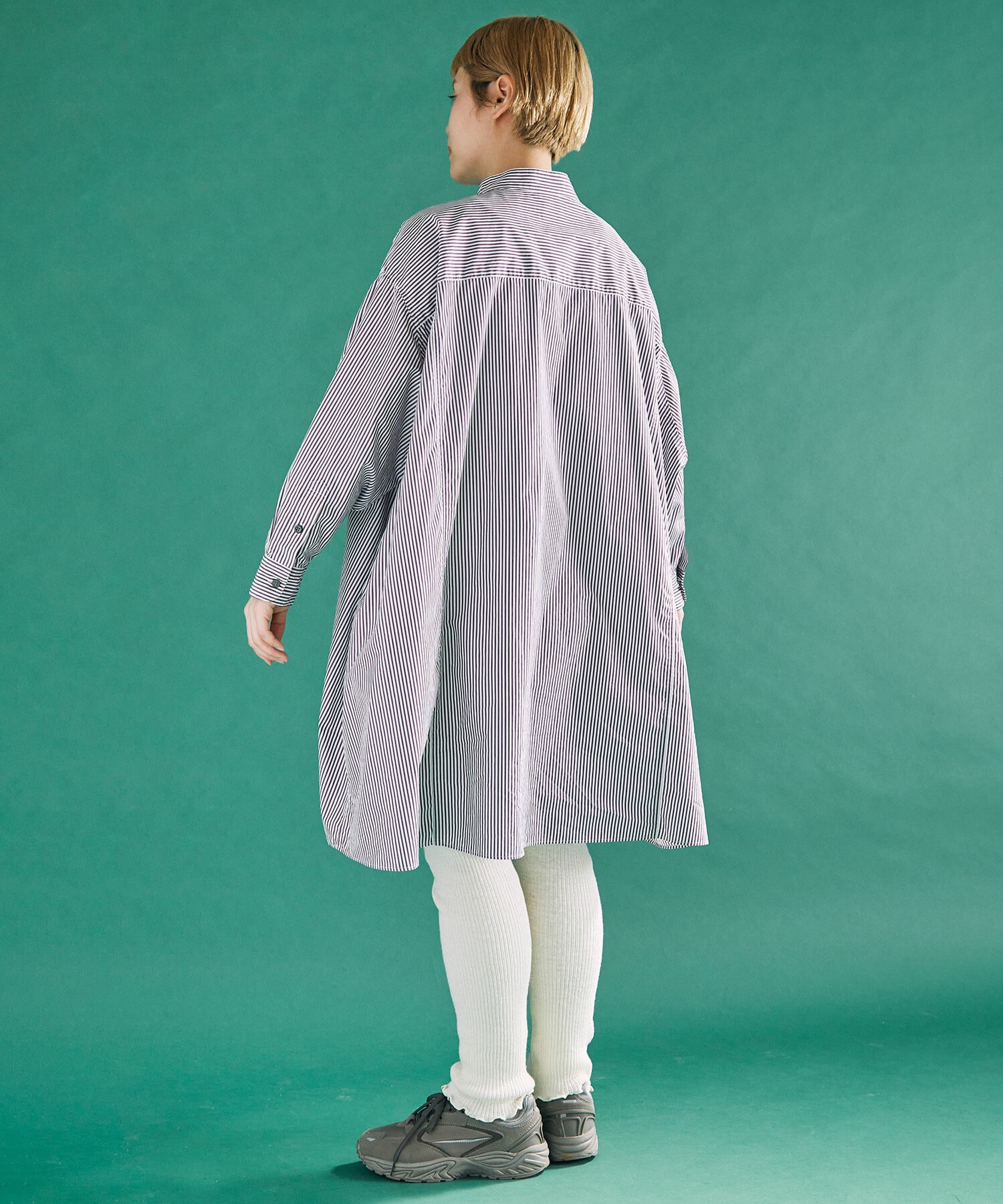 アンビデックスbuoybuoy FINX ストライプ ビッグ パパシャツ