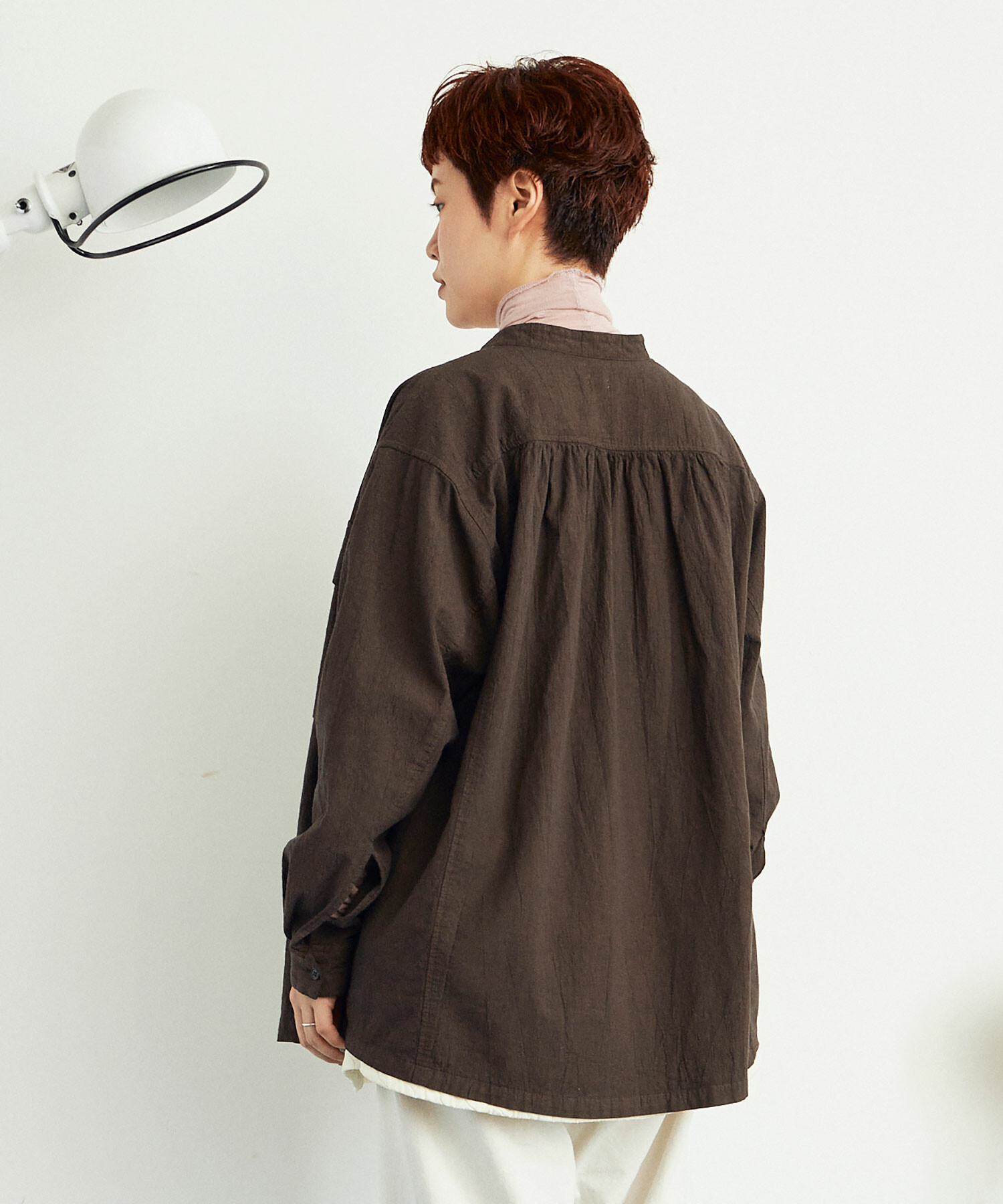 まちるんだ AMBIDEX Store ○強撚POPLIN 製品染 POCKET シャツ(F LIGHT GREY