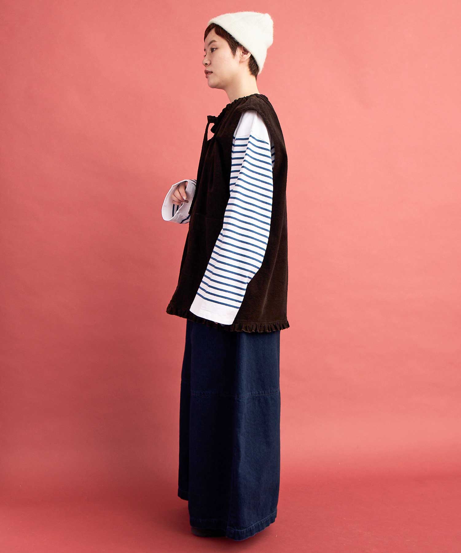 AMBIDEX Store ○VINTAGE RIPPLE SMOCK ベスト(F DEEP BROWN