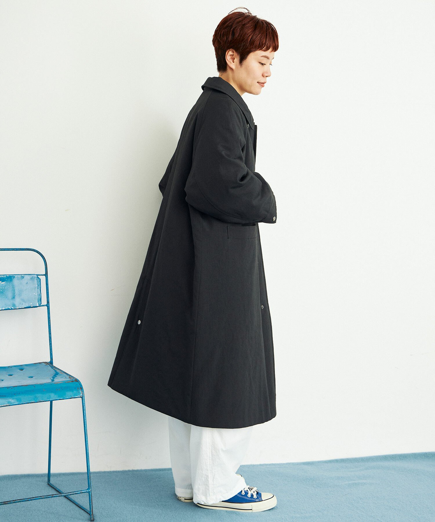 AMBIDEX Store ○LIGHT DICROS AIRO ステンカラーコート(F IVORY