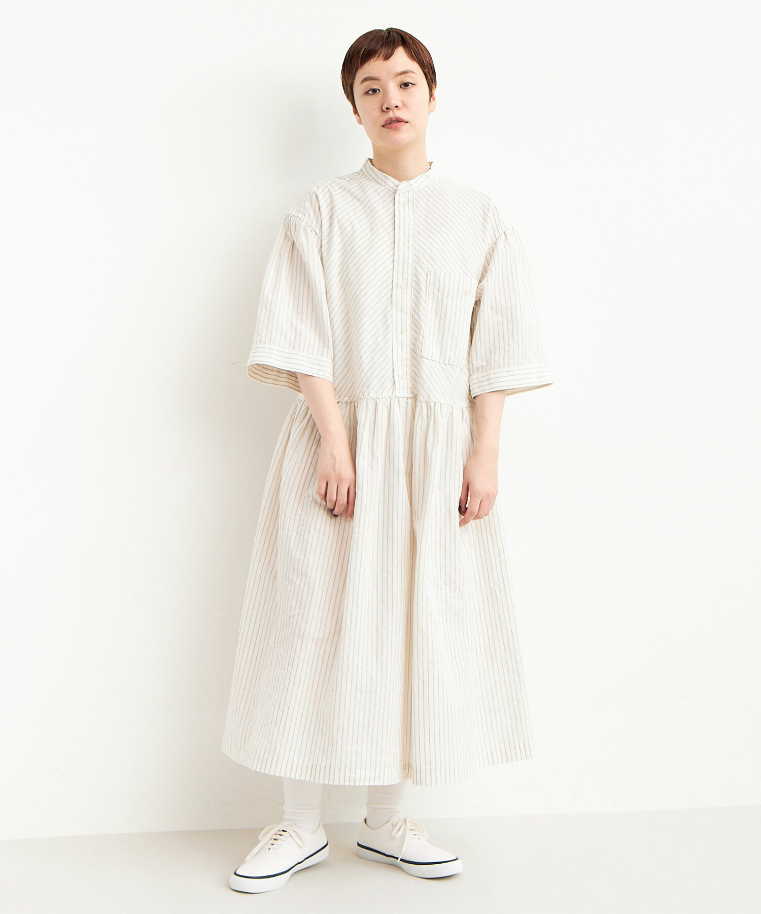AMBIDEX Store ○ORGANIC コットン/リネン シャツドレス(F IVORY AMBIDEX Store ○ORGANIC コットン/リネン シャツドレス(F IVORY