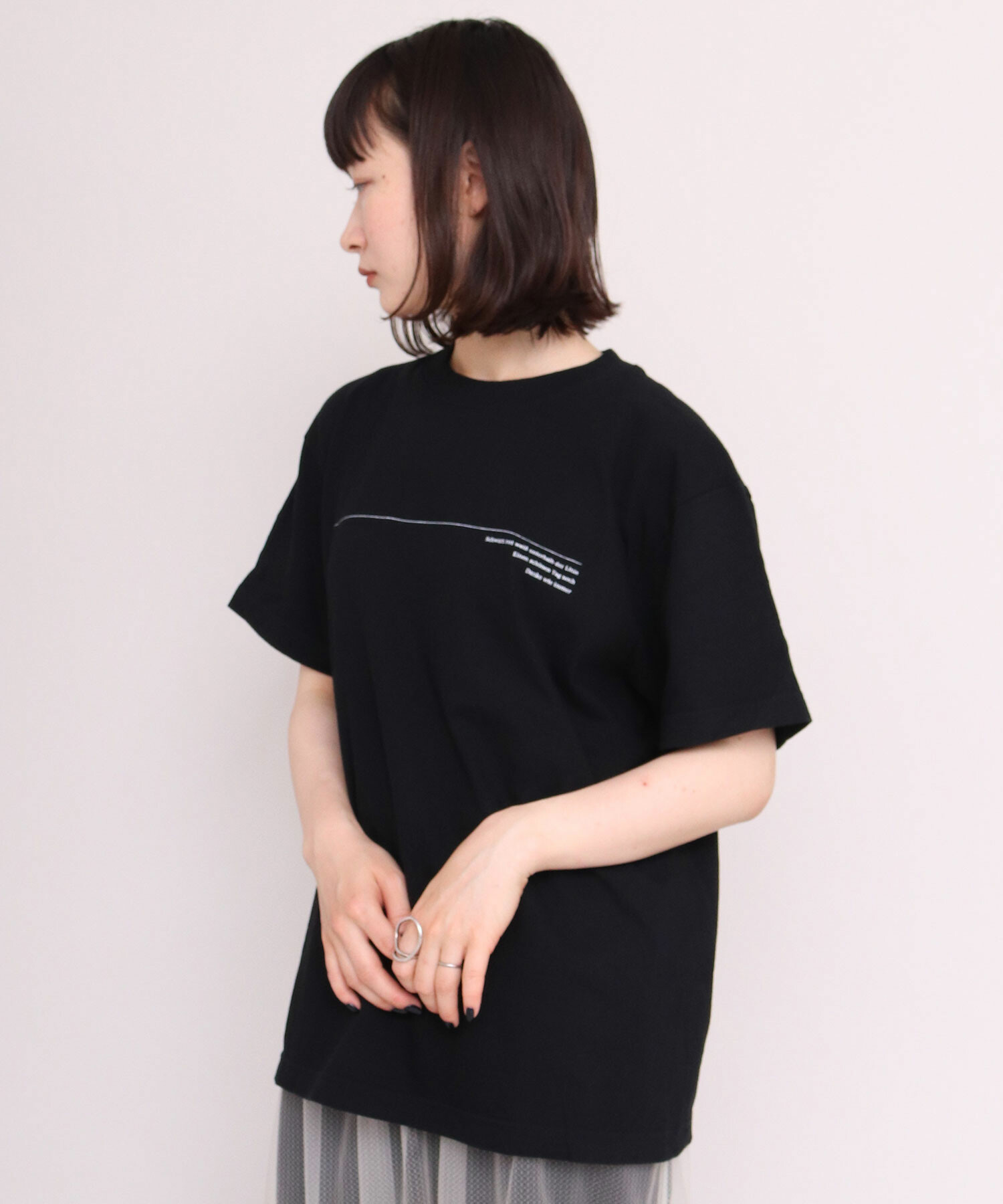 AMBIDEX Store セミコーマ天竺 バックプリント Tシャツ(F シロ): iki