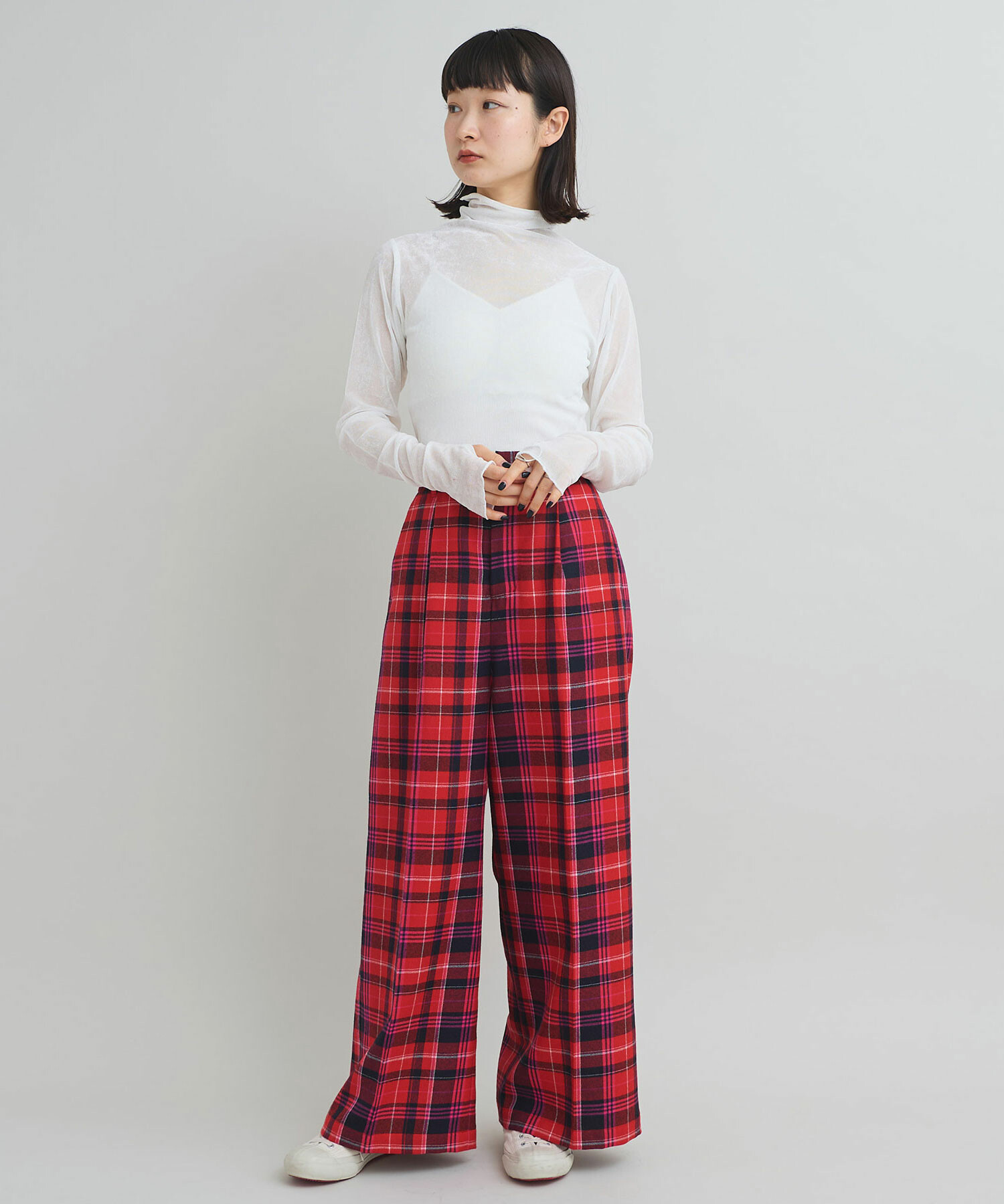 AMBIDEX Store ブライトフロッキーチュール ハイネックプルオーバー(F