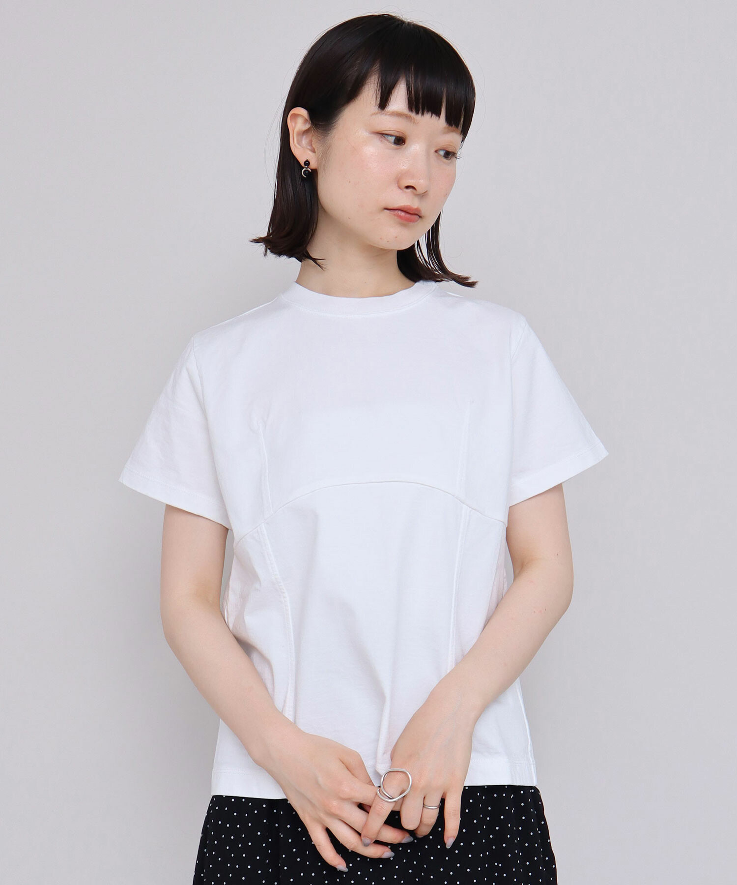 シロページです AMBIDEX Store △〇ヘビー度詰め天竺 切り替えチビTシャツ(F
