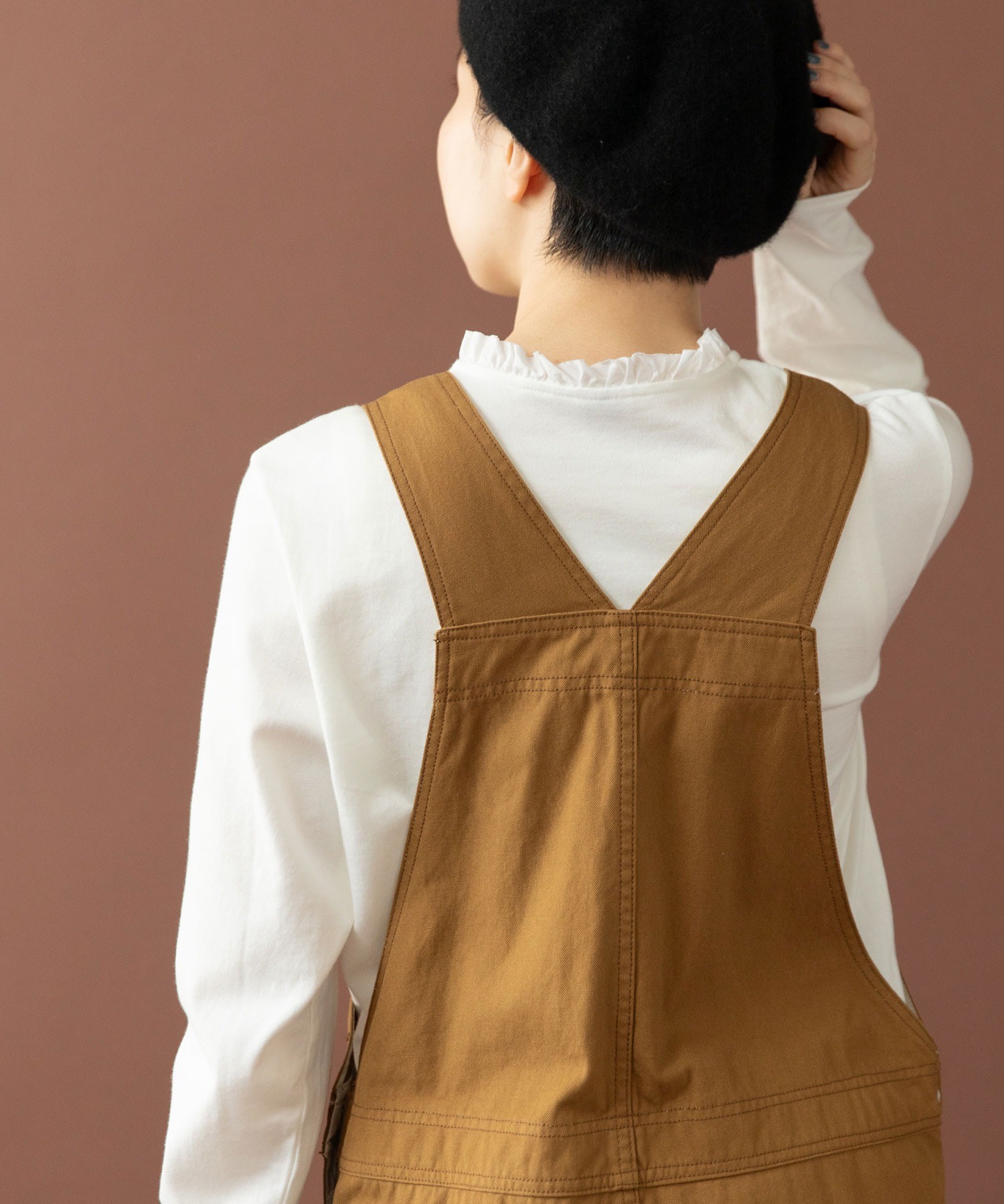 tシャツ コーマ天竺 ヘンリーネックフリルカットソー レディース AMBIDEX Store 【予約販売】○コーマ天竺 ヘンリーネックフリル