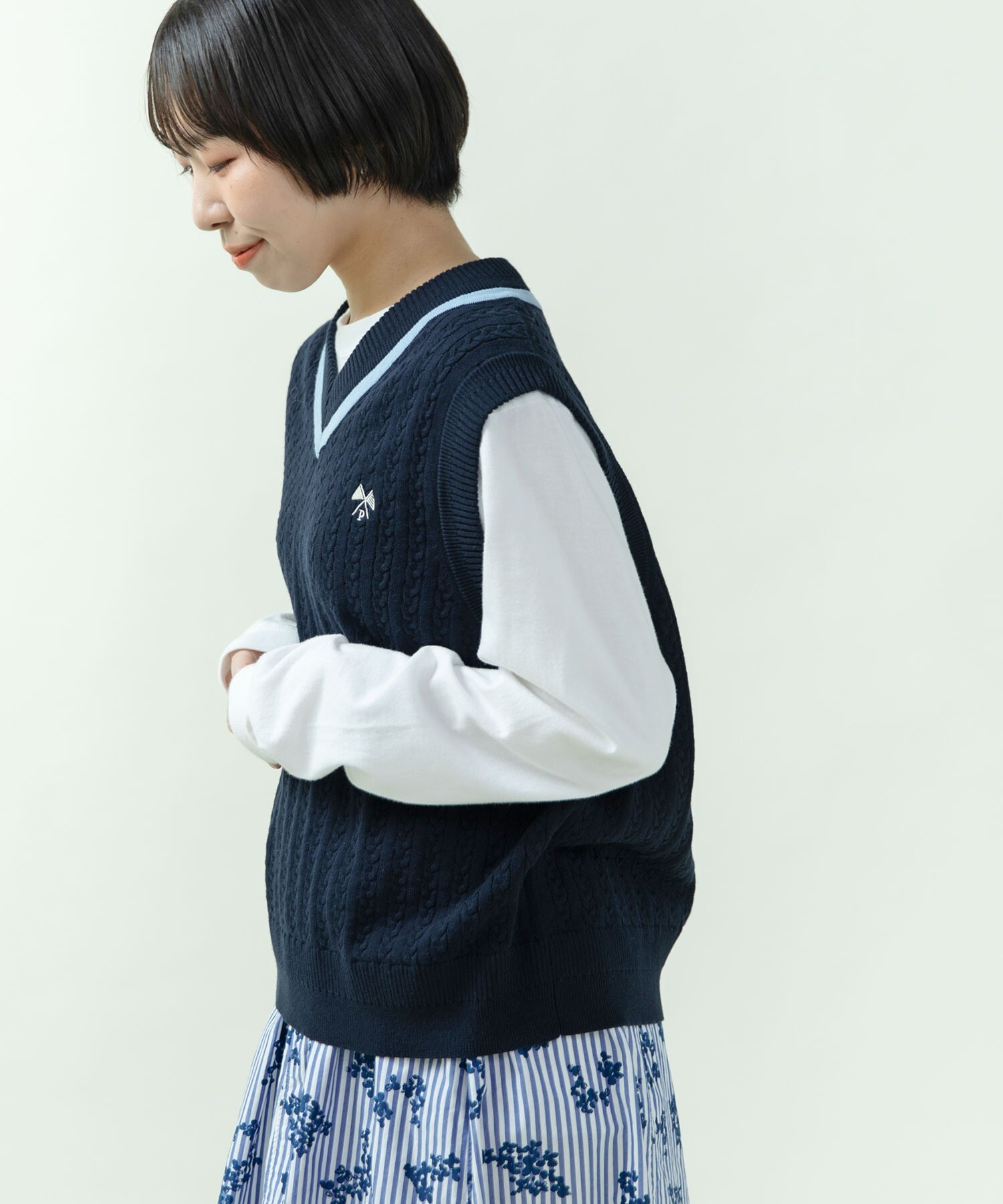 cft ベストニット モールニットルーズvest/グレー | CFT.