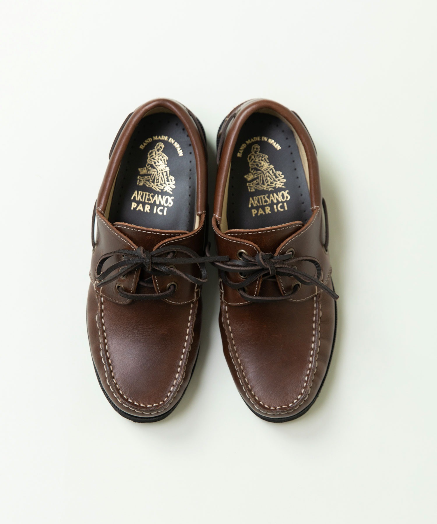 AMBIDEX Store ○スウェード/オイルレザー デッキシューズ(37 コゲチャ