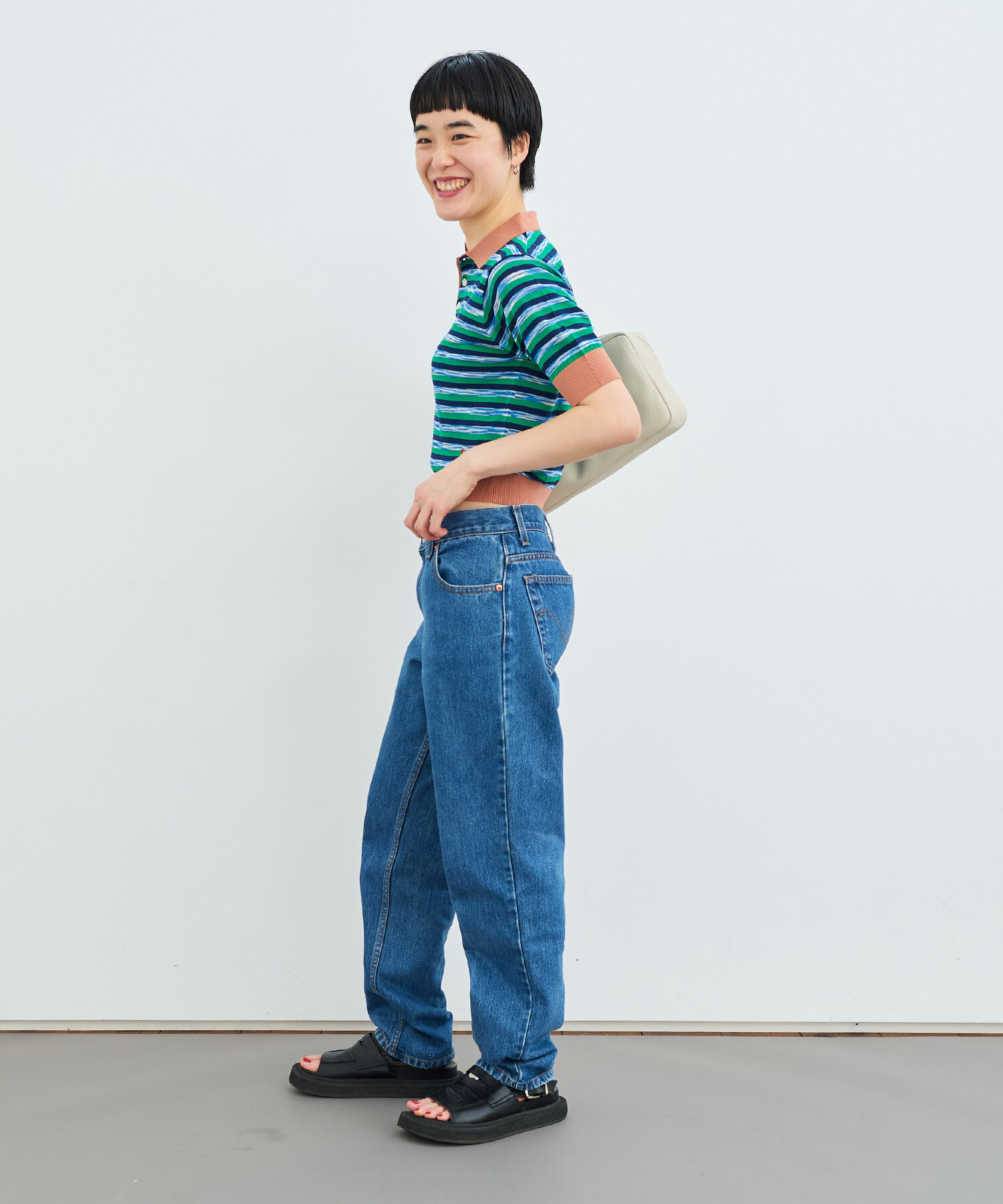 AMBIDEX Store 〇KASURI BORDER BABY ポロ(F BROWN): Rin international