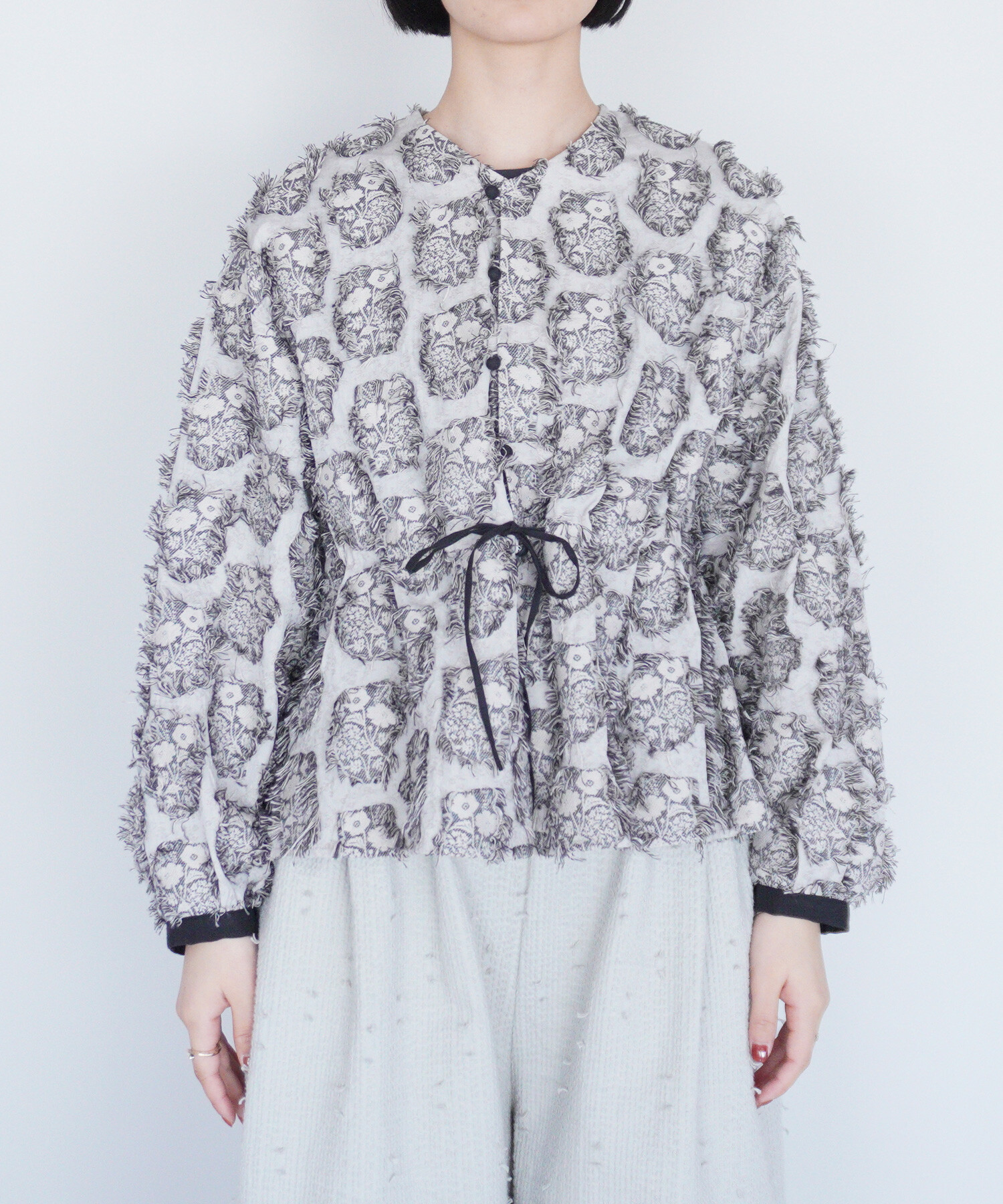 AMBIDEX Store 【予約販売】〇花野風jacquard ブラウス(F クロ