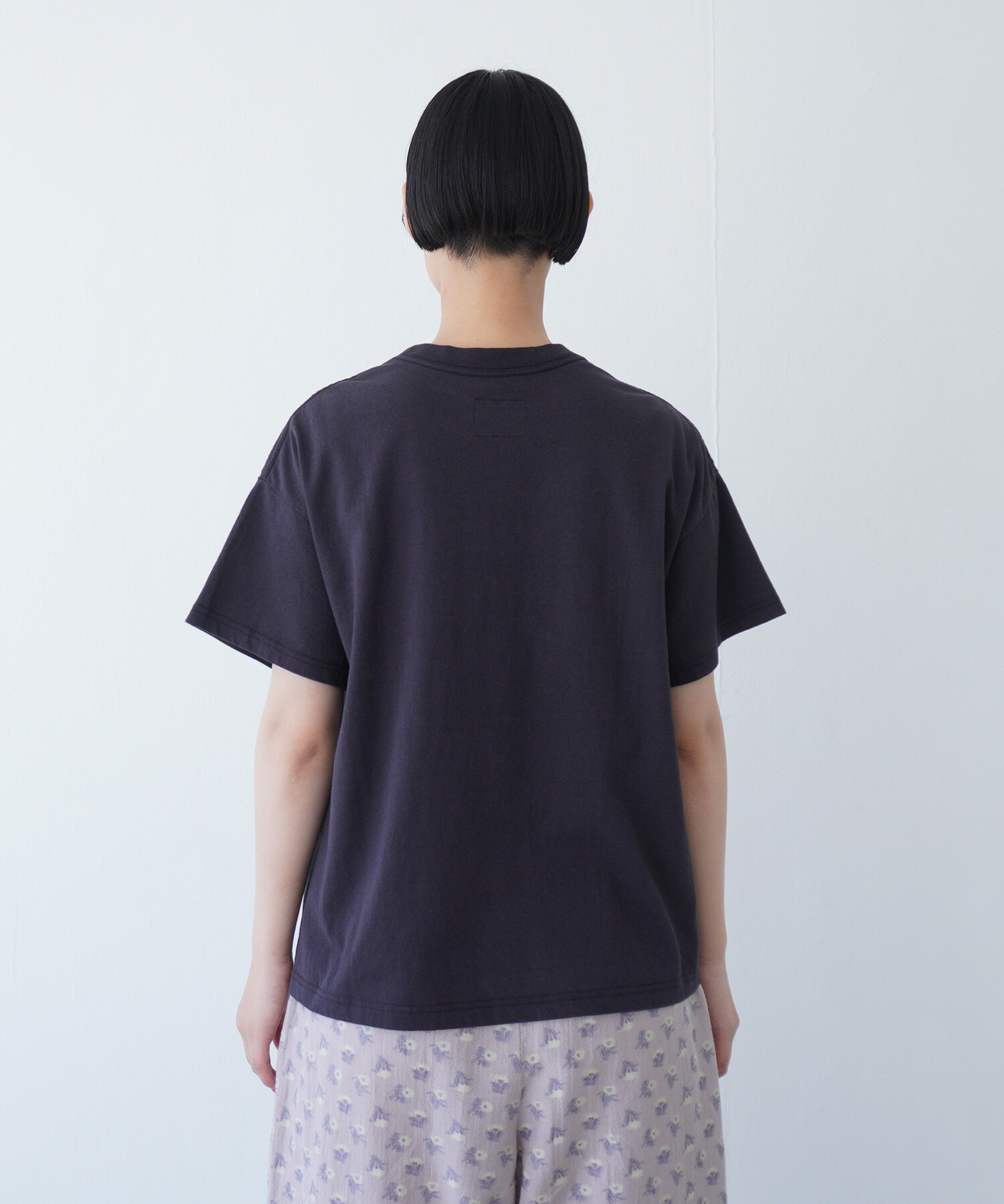 Tシャツ・カットソー HUECLOSET pigment double sleeve T SE49 AMBIDEX Store △〇weave loupe T(F チャコールグレー): FLAT