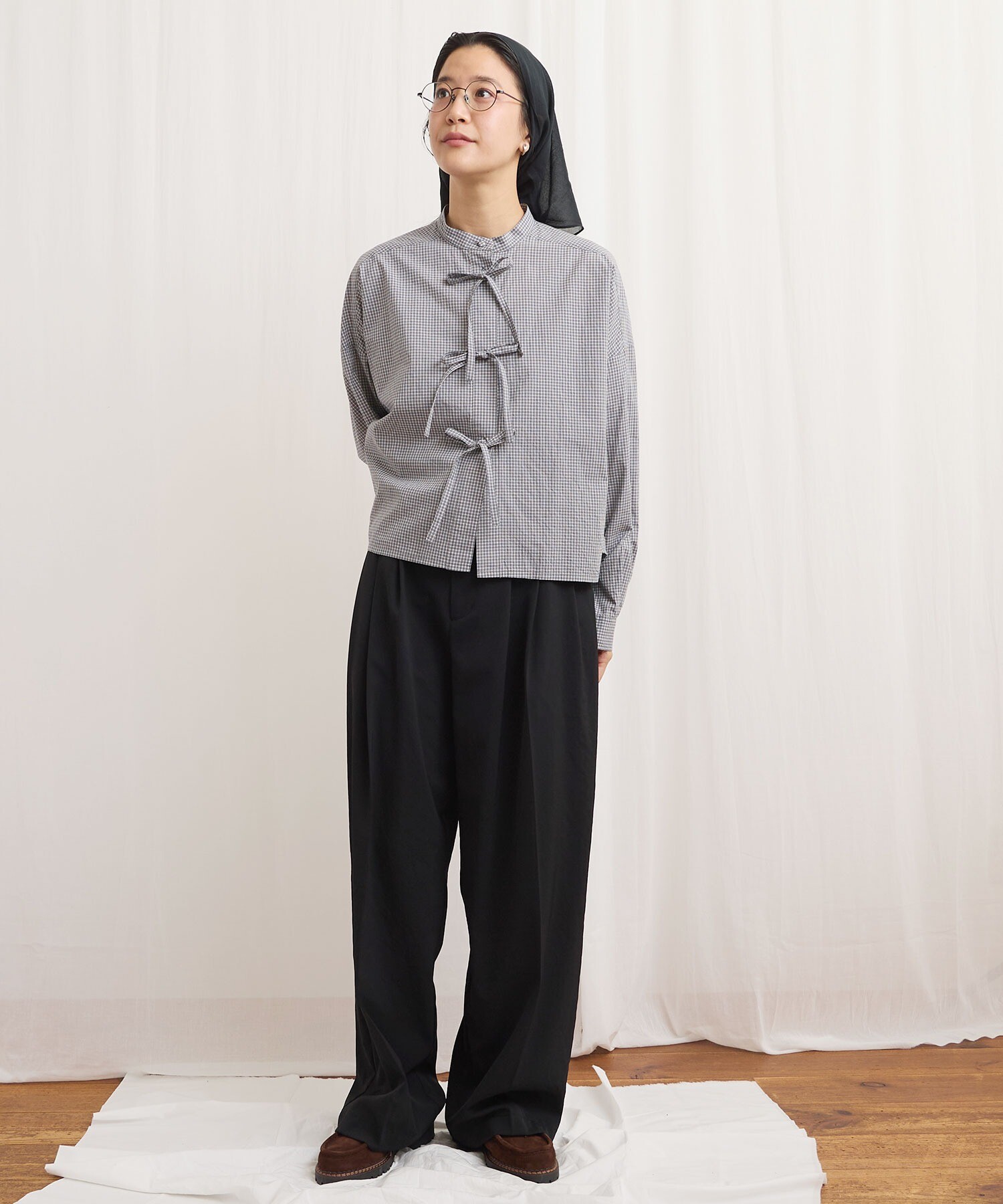 AMBIDEX Store ribbon shirt(F チェック): l'atelier du savon