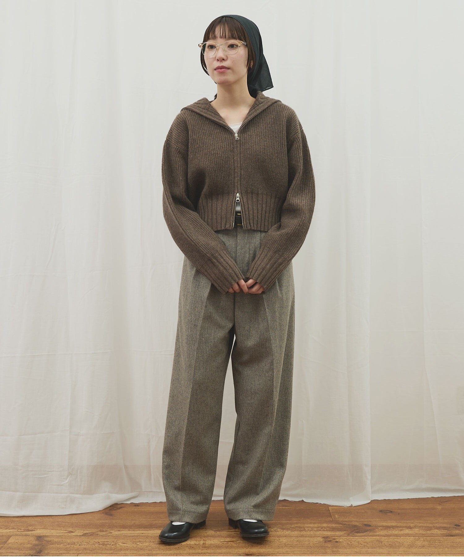 AMBIDEX Store 〇AIR WOOL zip cardigan(F コゲチャ): l'atelier du savon