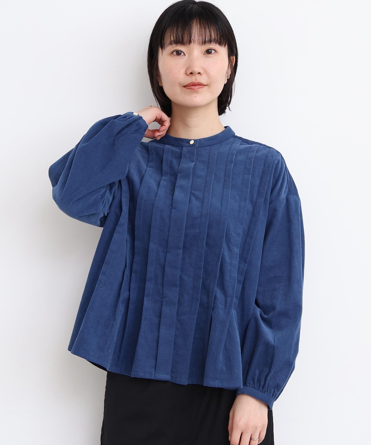 AMBIDEX Store 〇21W シャツコールタックブラウス(F アオ): l'atelier