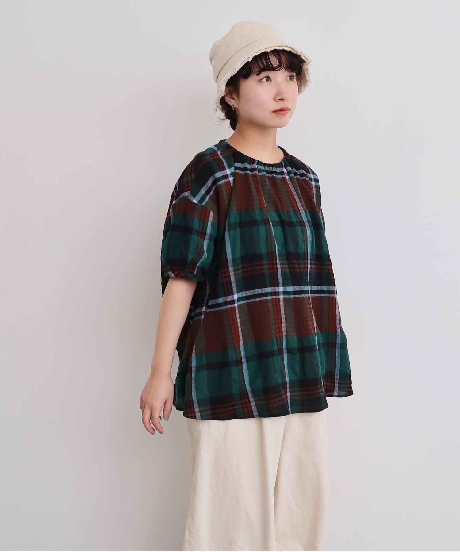 AMBIDEX Store 【予約販売】〇高島ちぢみbig check ふんわり