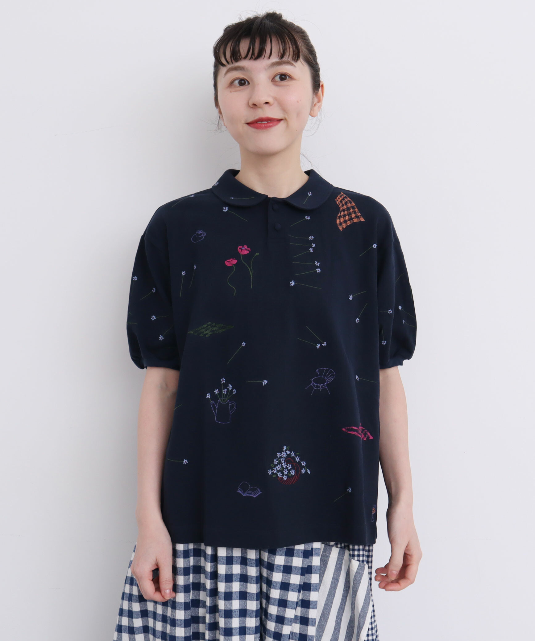 AMBIDEX Store 【予約販売】○C/ピクニック刺繍 ポロシャツ(F シロ): l 