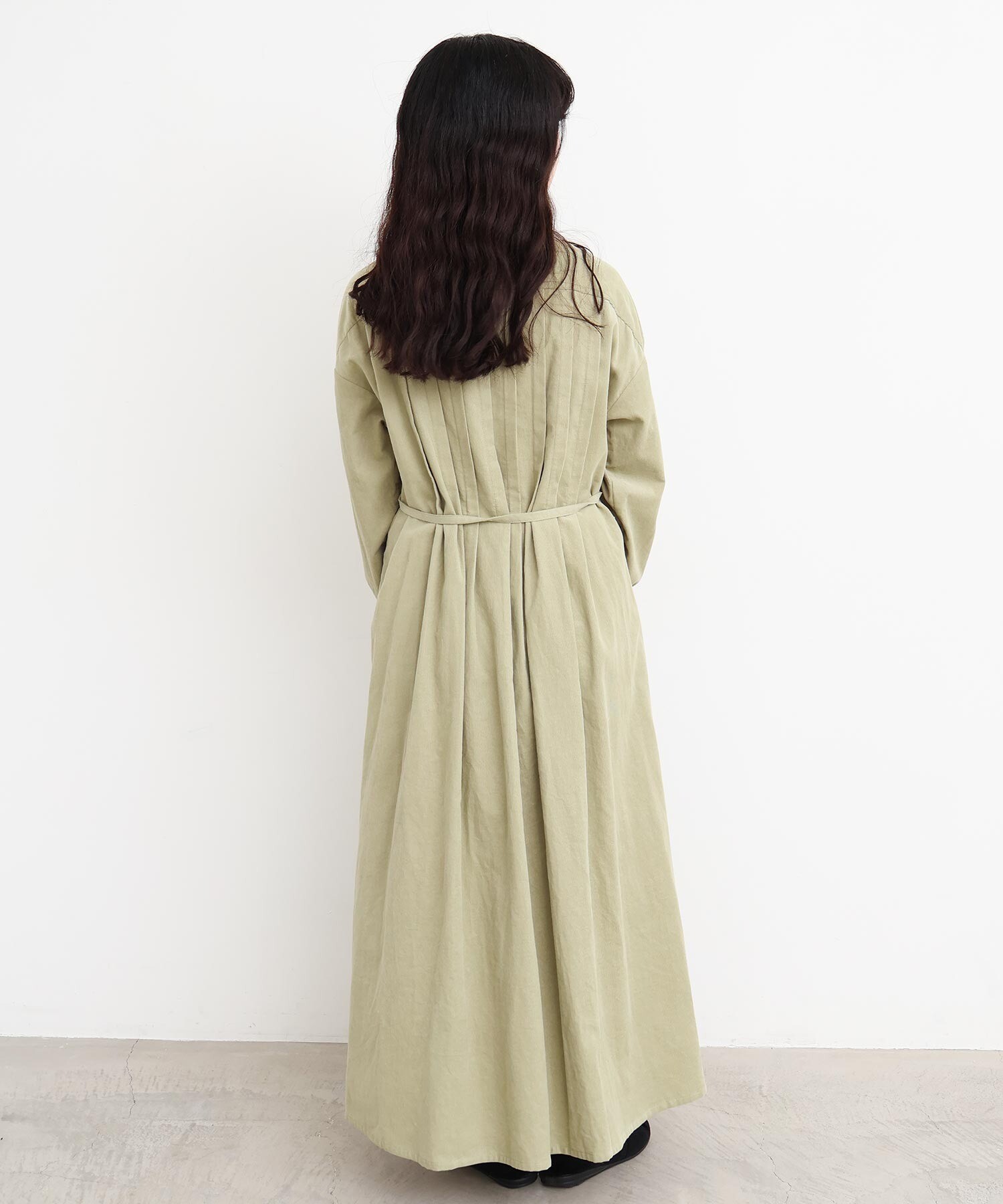 AMBIDEX Store 〇21Wシャツコール タックワンピース(F クロ): l