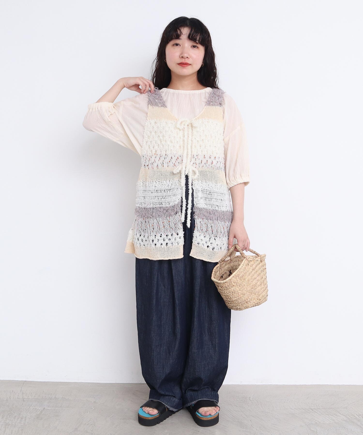 アトリエドゥサボン　たっぷりタックデニム AMBIDEX Store たっぷりタックデニムパンツ (F コン): l'atelier