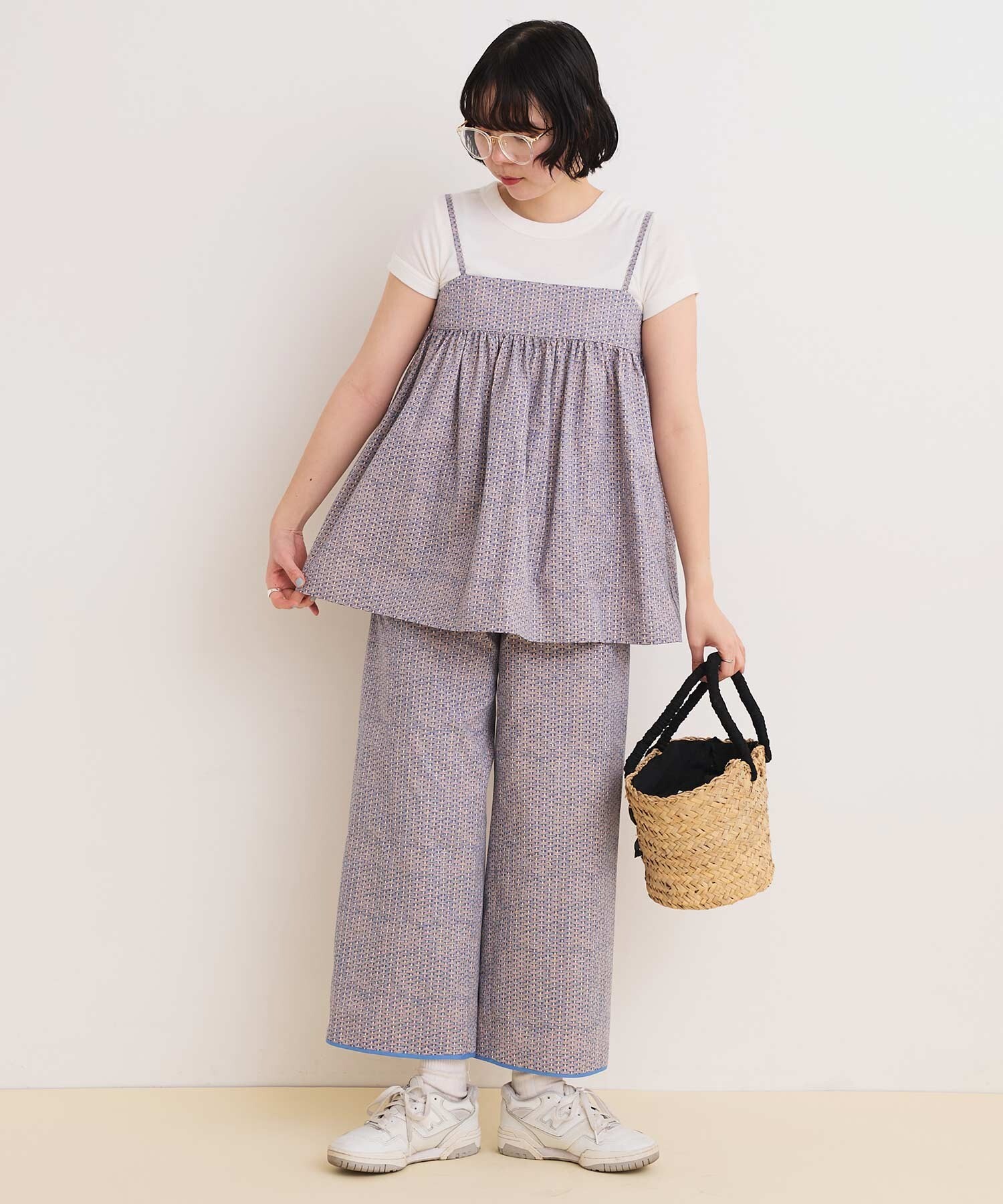 AMBIDEX Store 〇BASKET print マルポケット パンツ(F アオ): l