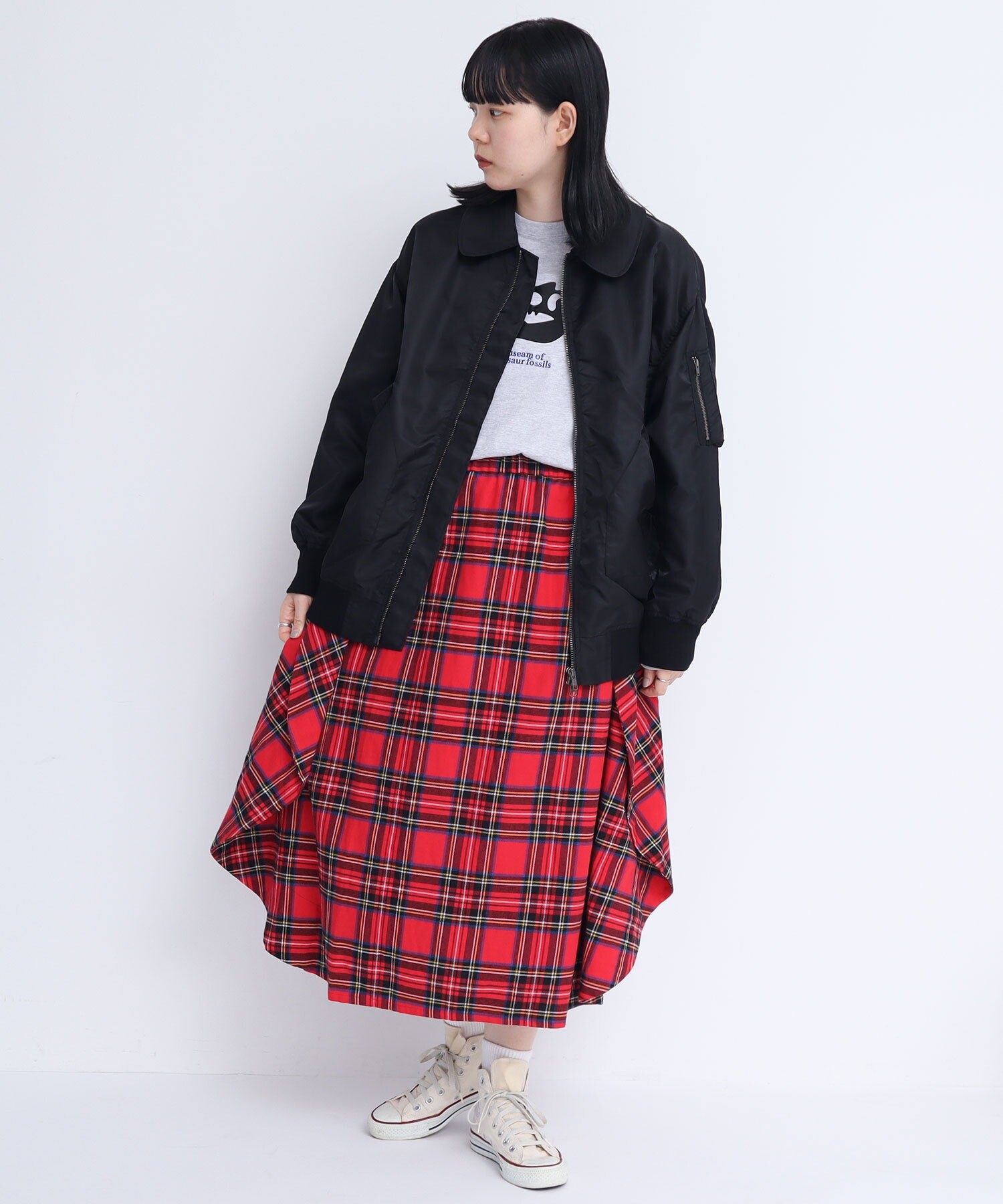 AMBIDEX Store △○CHECK full moon Skirt(F アカ): l'atelier du savon