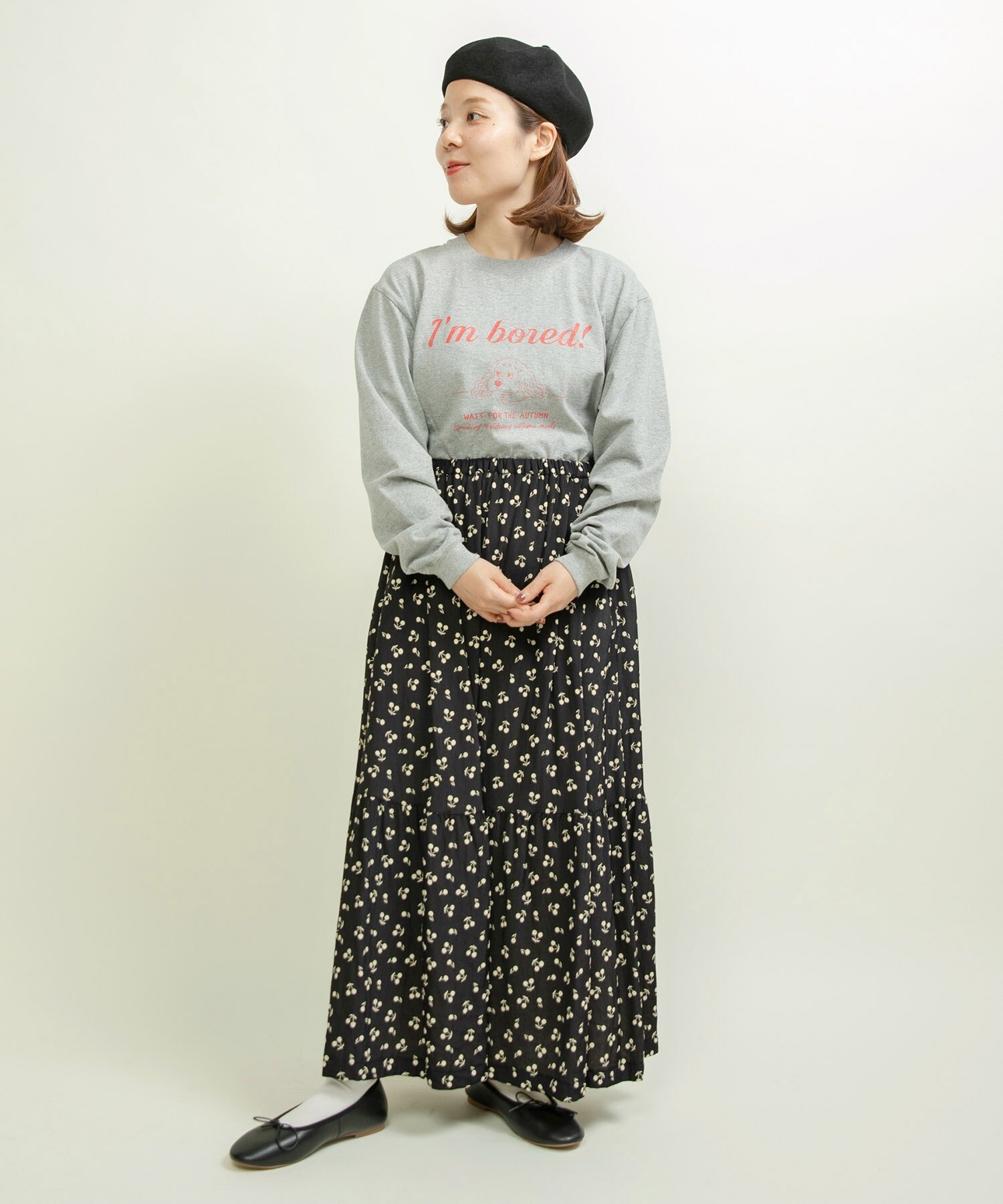 AMBIDEX Store 【予約販売】○16/-天竺 秋を待つ犬プリント ロン