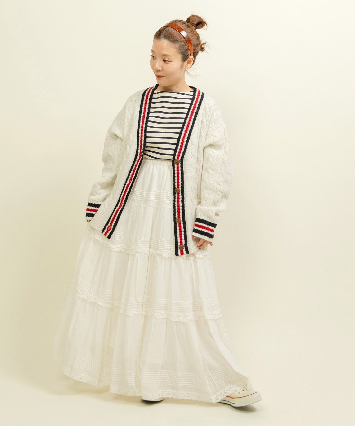 【BADHOP着用】 1989 STUDIO ニット カーディガン AMBIDEX Store △コットン/ナイロン pleating short