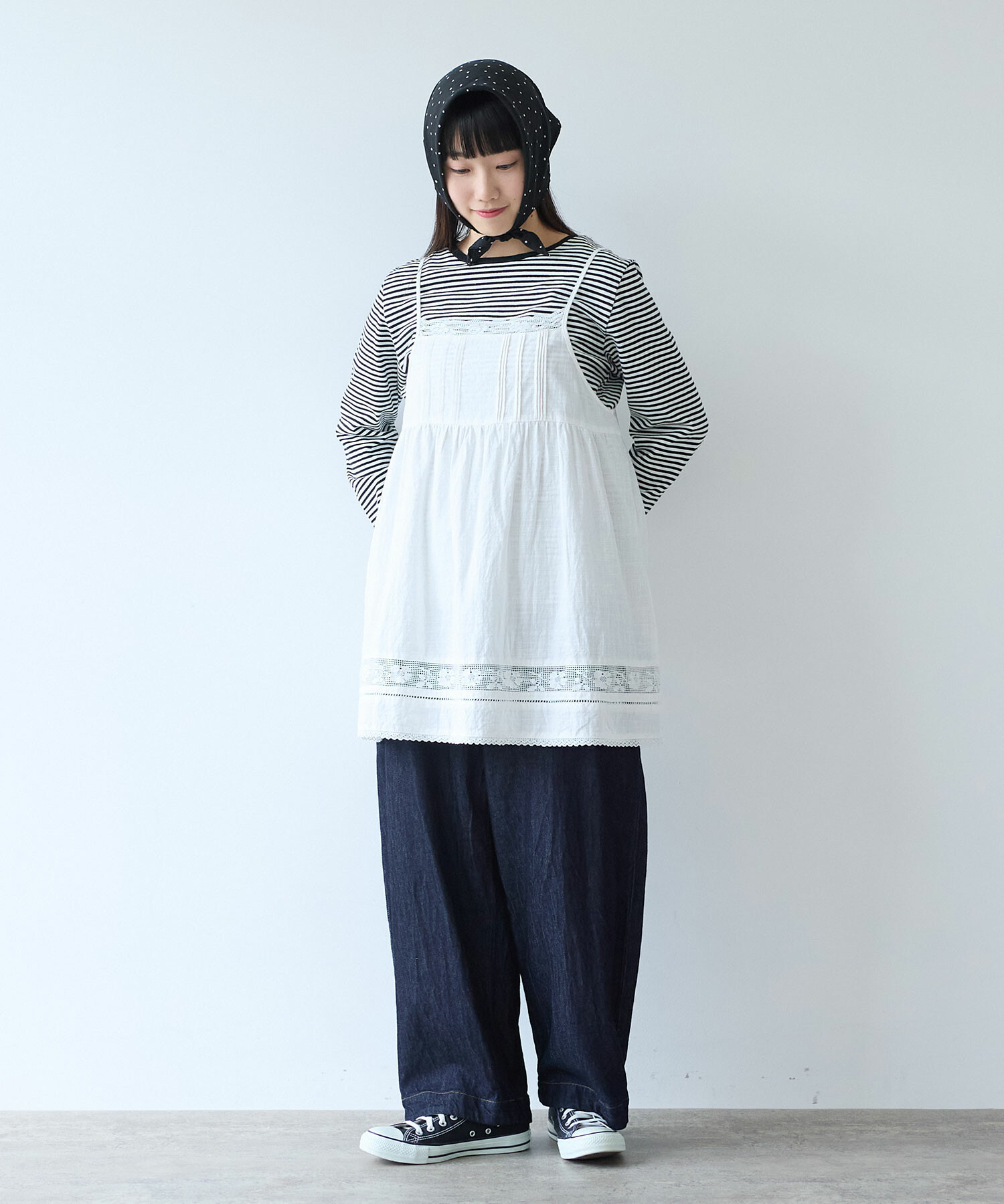 AMBIDEX Store 〇 コットン / リネン lace×pin tuck キャミブラウス(F