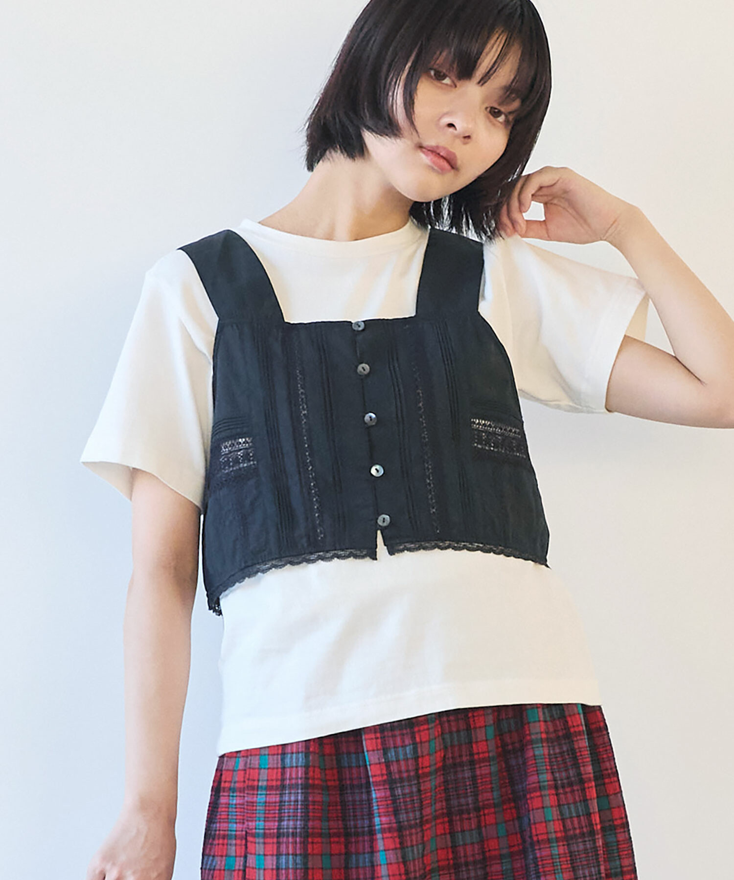 アンティーク雑貨 VESS COLA Pon AMBIDEX Store △〇 アンティークレース ビスチェ(F シロ