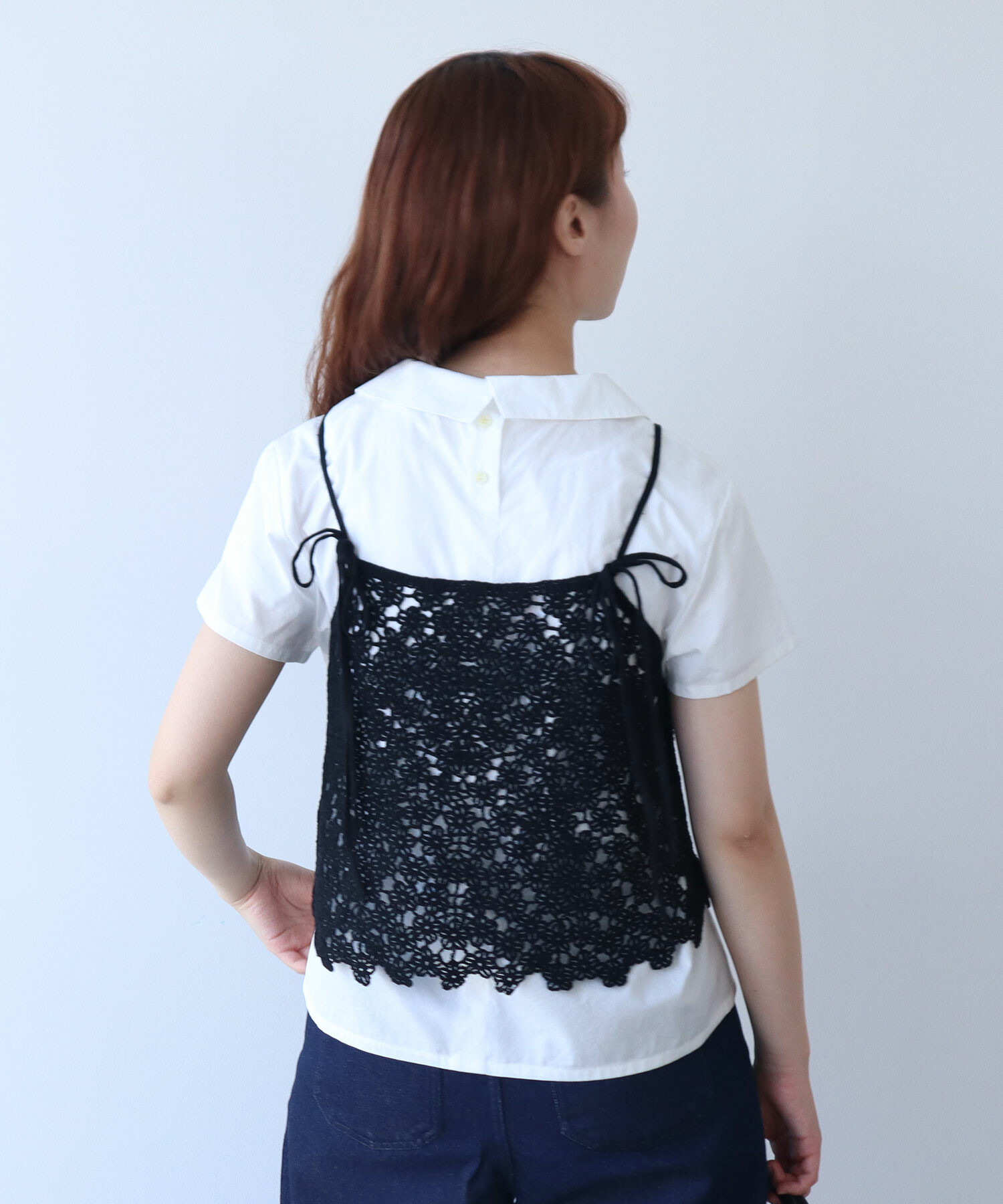 Bibiy flower刺繍キャミ AMBIDEX Store △〇 おはな刺繍 キャミソール(F アイボリー