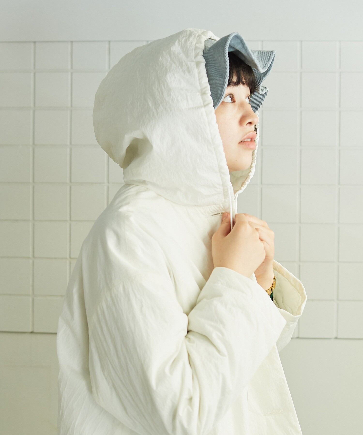 AMBIDEX Store ○EVODOWN hooded コート(F シロ): bulle de savon