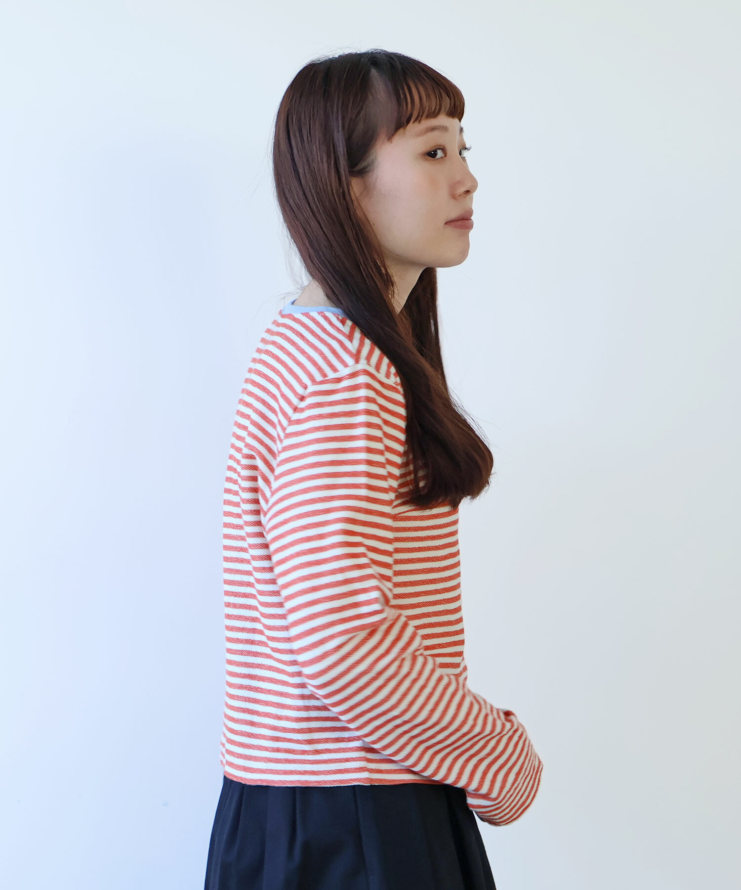 AMBIDEX Store 【予約販売】〇 インレーボーダー クルーカーディガン(F