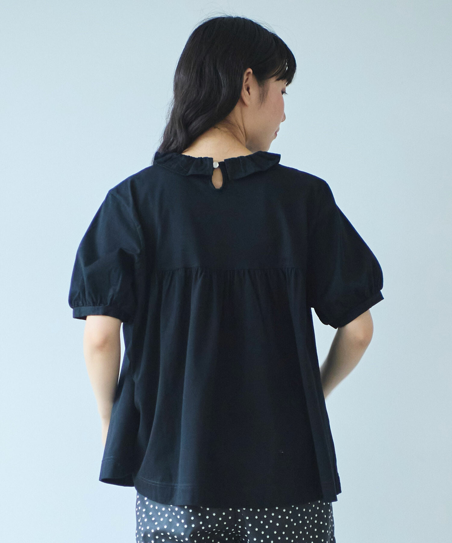 AMBIDEX Store 〇 60/2 シルケット天竺 フリルカラー プル AMBIDEX Store 〇 60/2 シルケット天竺 フリルカラー プル