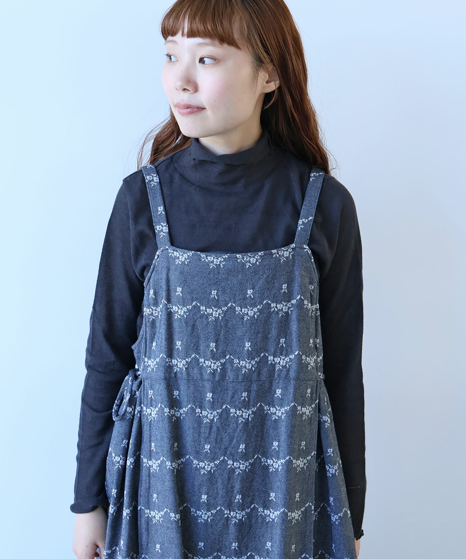 AMBIDEX Store △〇 hana×mesh ジャカード ハイネック長袖プルオーバー