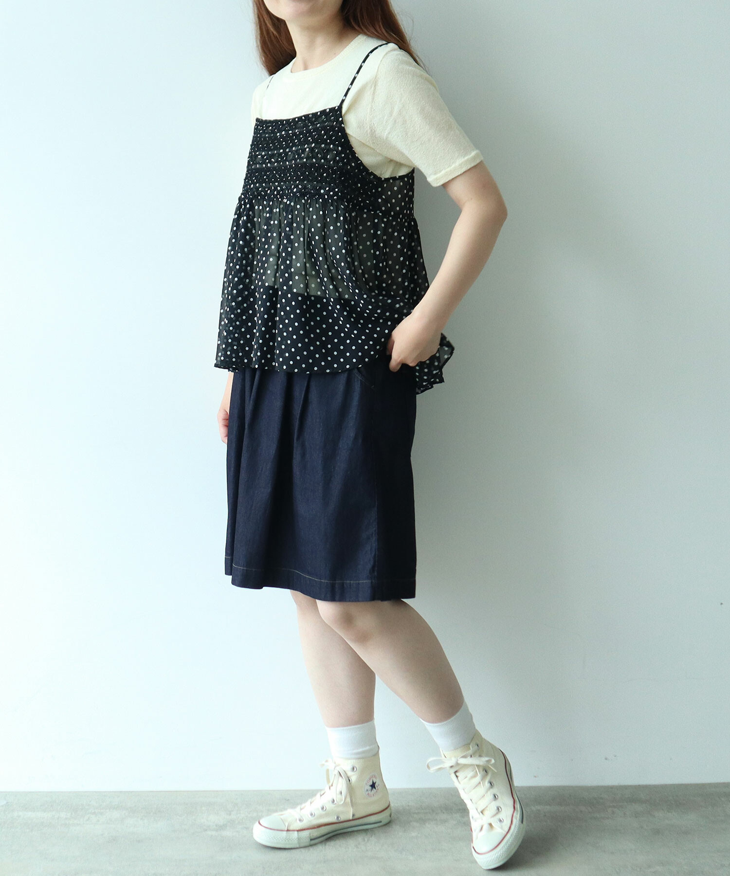 AMBIDEX Store 〇 5.5oz denim キュロットパンツ(F インディゴ