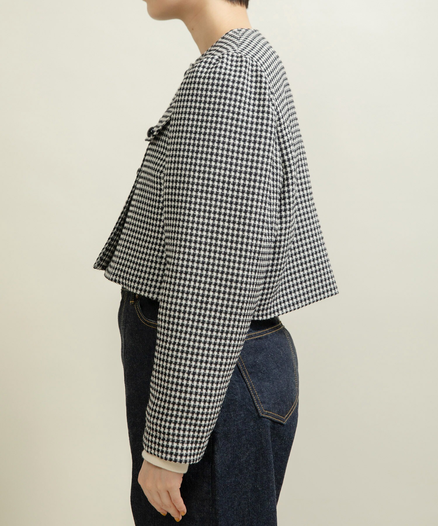 AMBIDEX Store ○ウールギンガムジャケット(F クロ): CHILD WOMAN