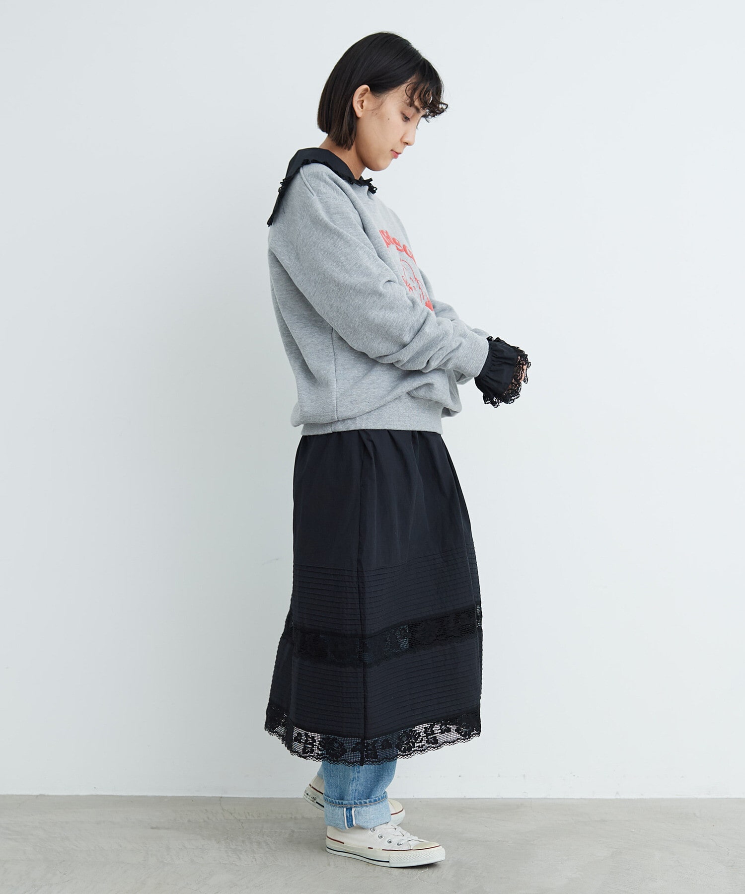 ※裾のピンタックを減らします。