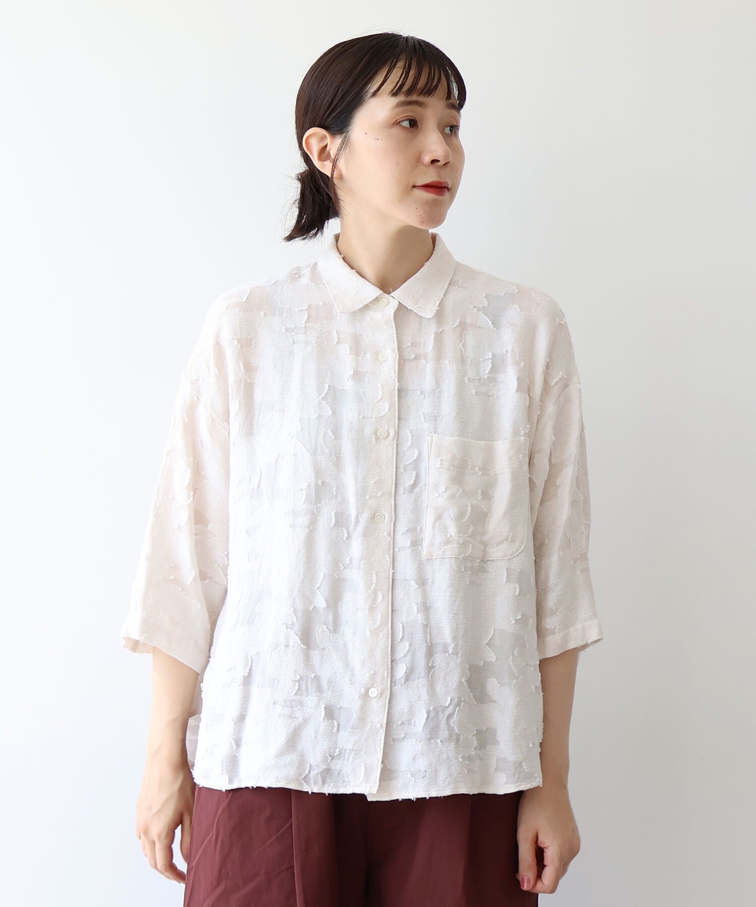 ブラウス　ホワイト　F 新品 L】ビューティフルジョーゼット ブラウス(トップス)｜TO BE CHIC