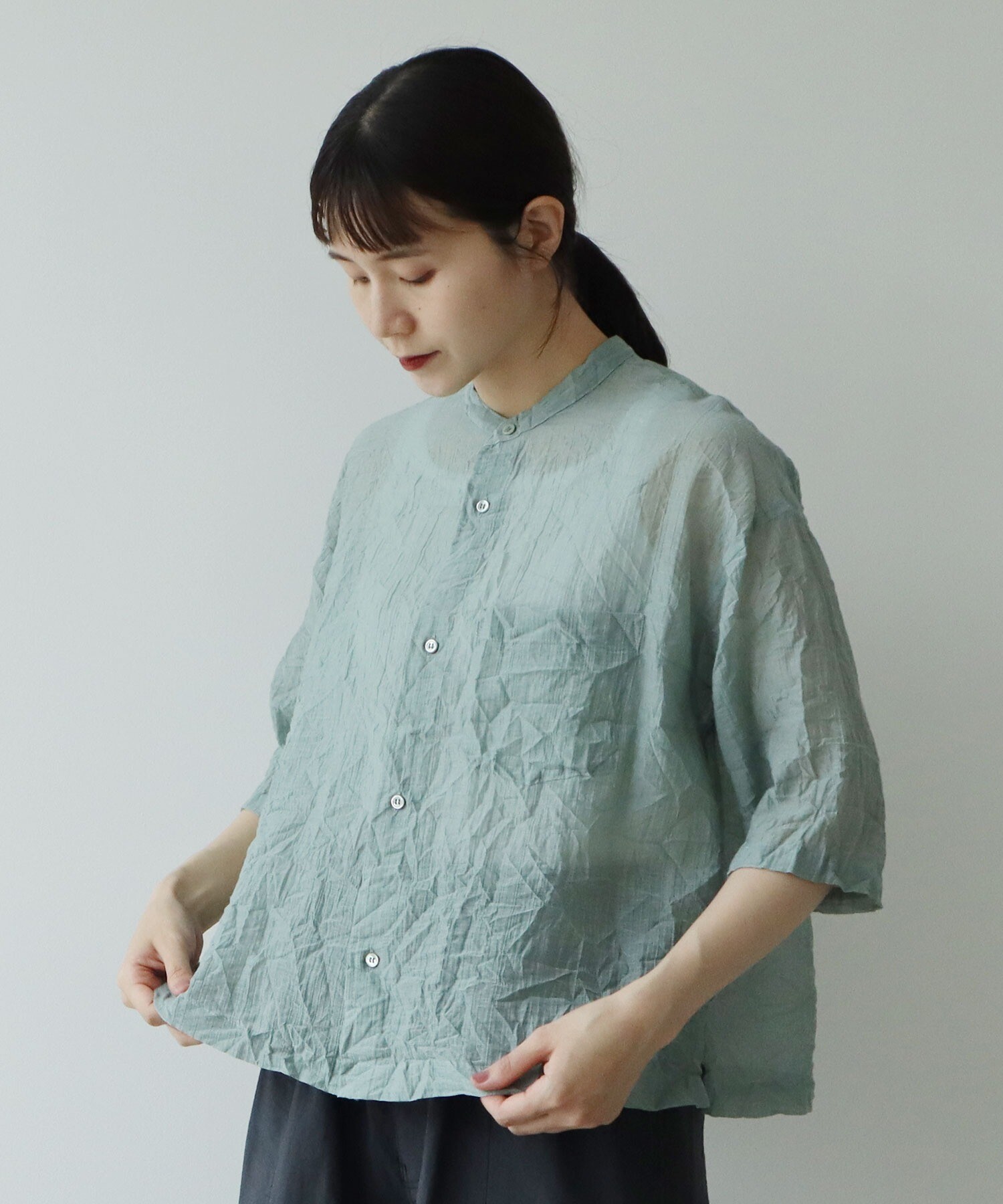 IENA（イエナ）の「《追加》シリコンワッシャーコットンシャツ
