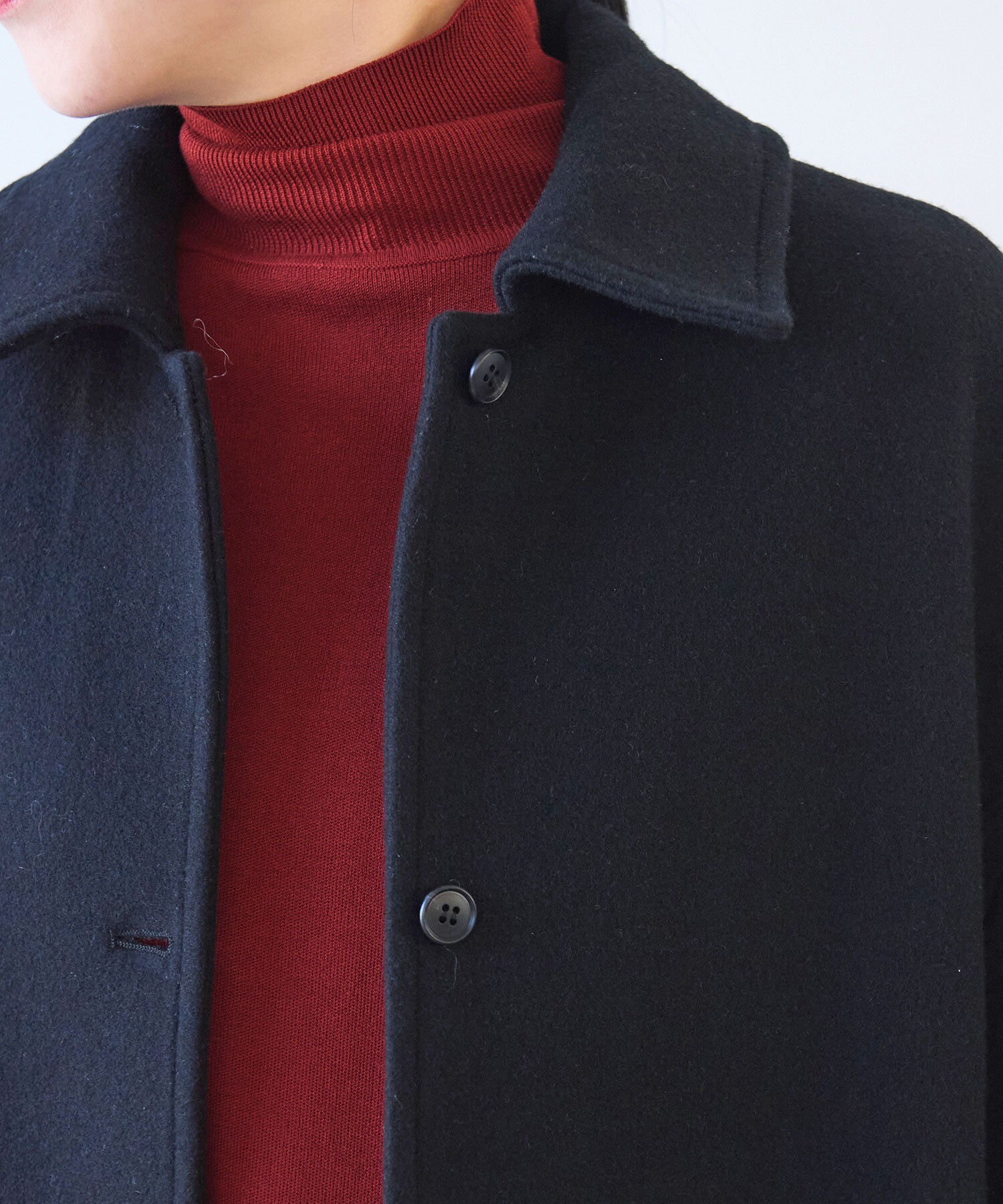 AMBIDEX Store ○ウールsuper100 bal collar cocoonコート (F グレー