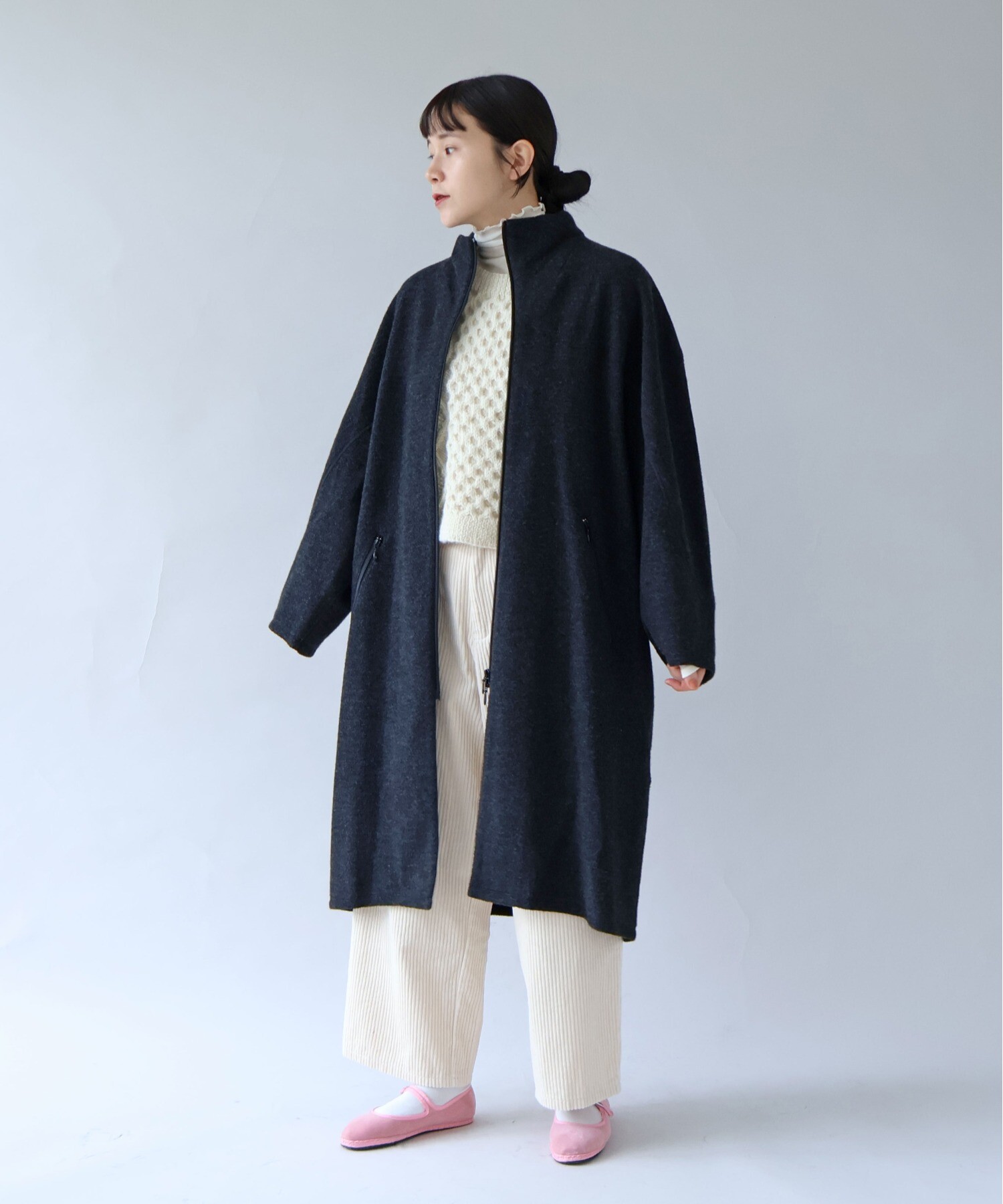 AMBIDEX Store ○コットンウールカシミアボア コクーンコート (F