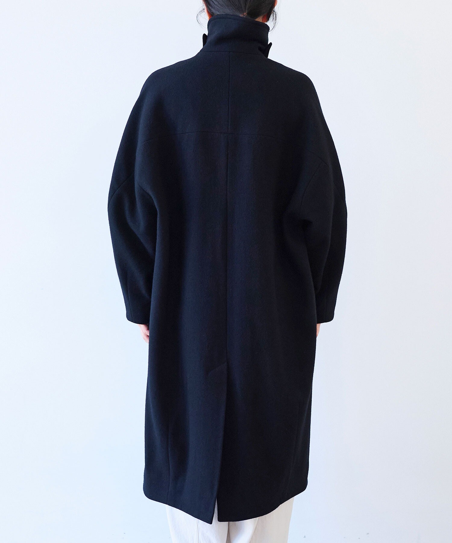 AMBIDEX Store ウールsuper100 bal collar cocoonコート (F キナリ): yuni