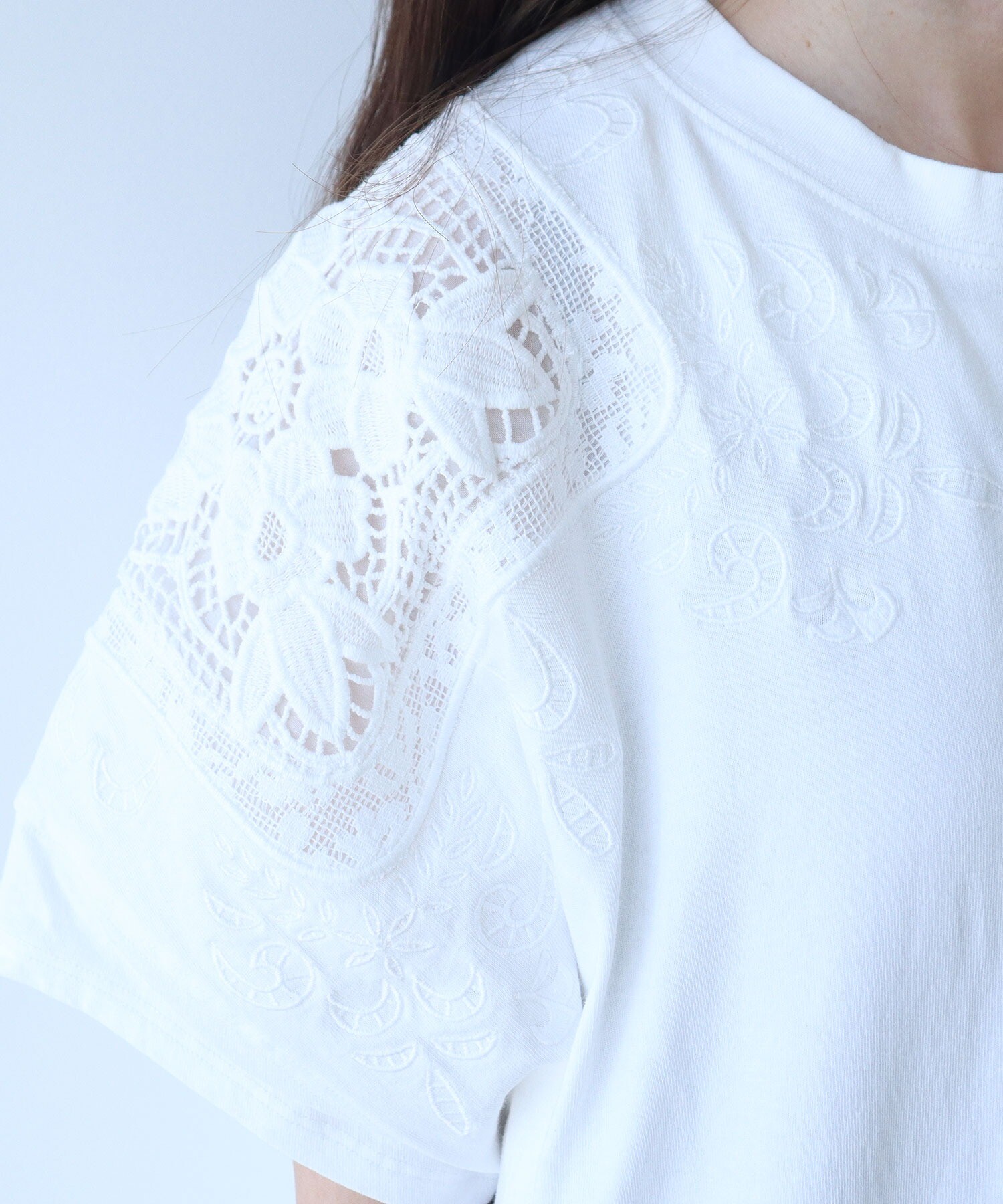 AMBIDEX Store △○コットンレース刺繍ワンピース(F シロ): yuni