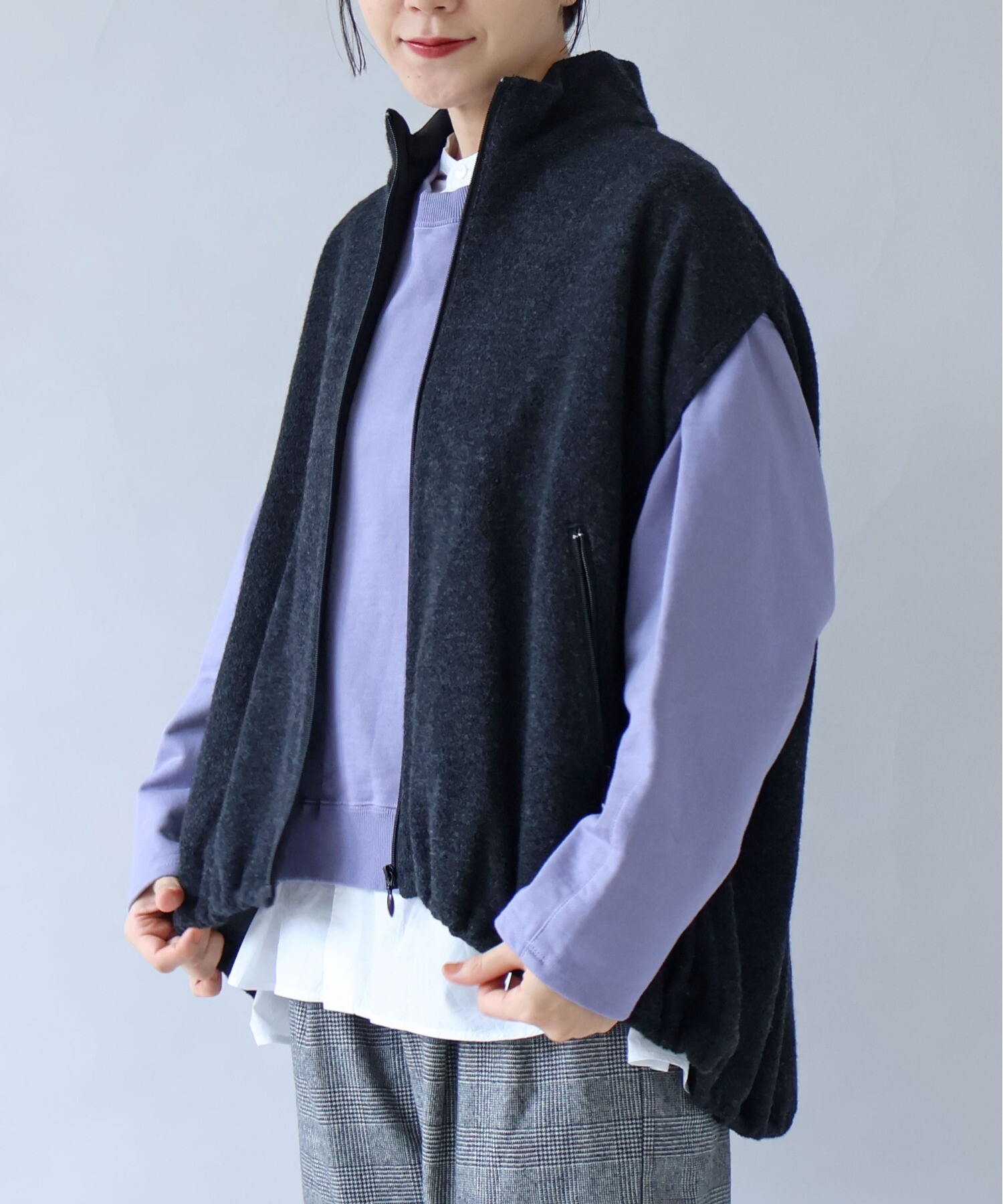 【MEI】yuni ユニ ウールコットンベスト ベスト ノーカラー MEI】yuni ユニ ウールコットンベスト ベスト ノーカラー MEI】yuni