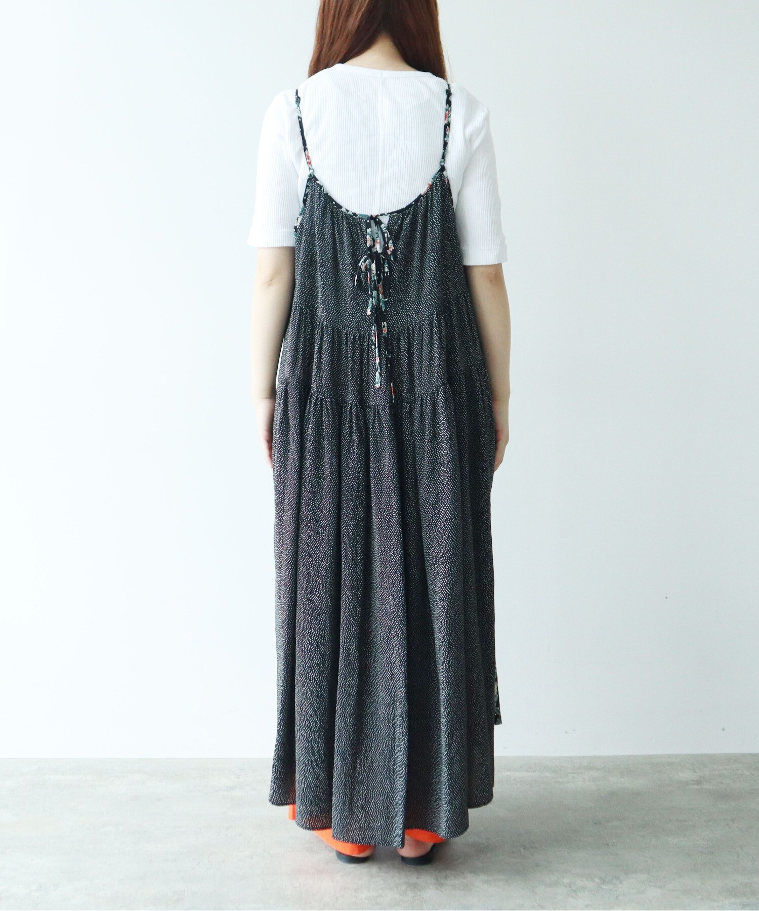 AMBIDEX Store ○dot×flower print jumper スカート(F マルチ