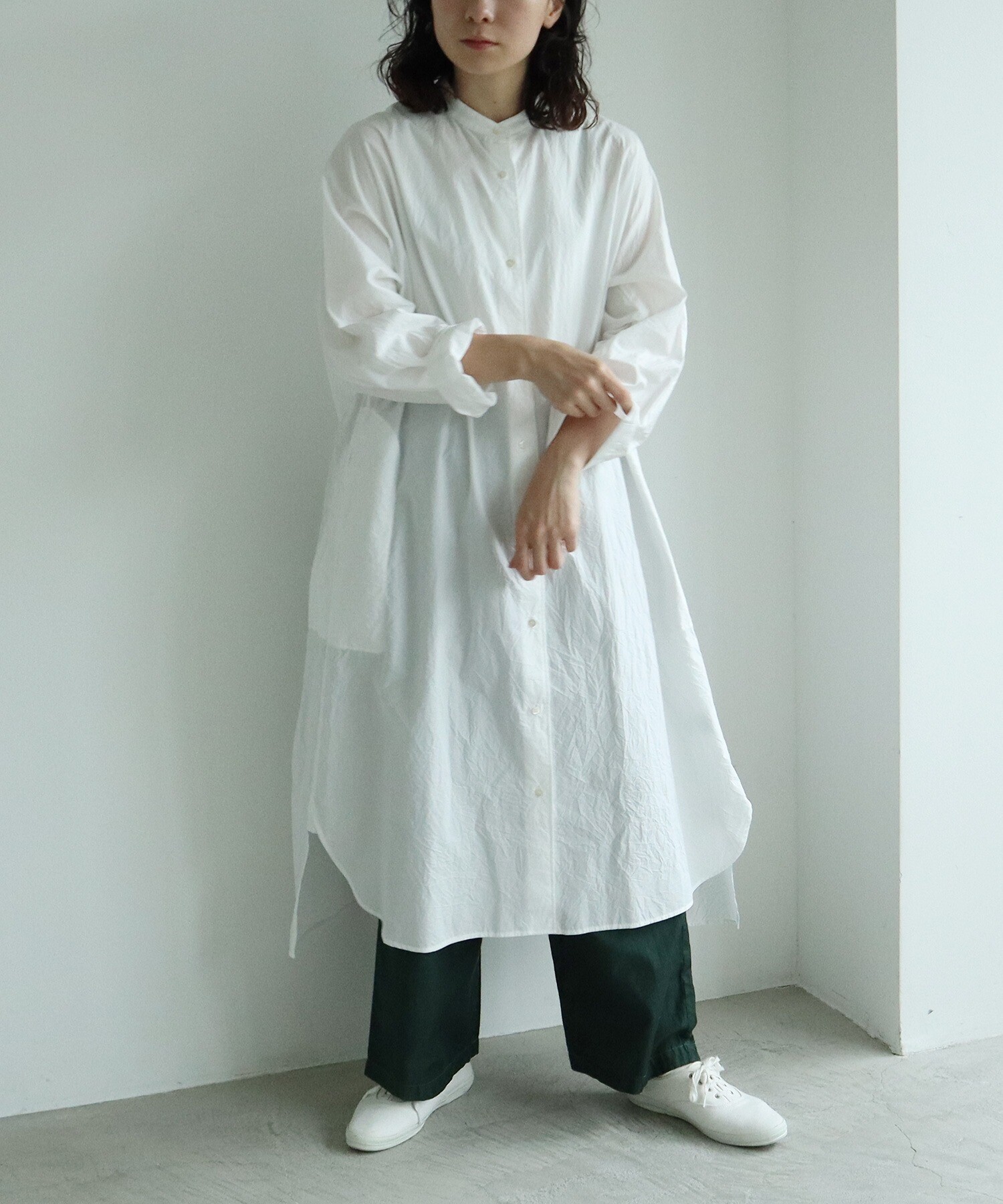 yuni  Cupra/Cotton/Linen  シャツワンピース