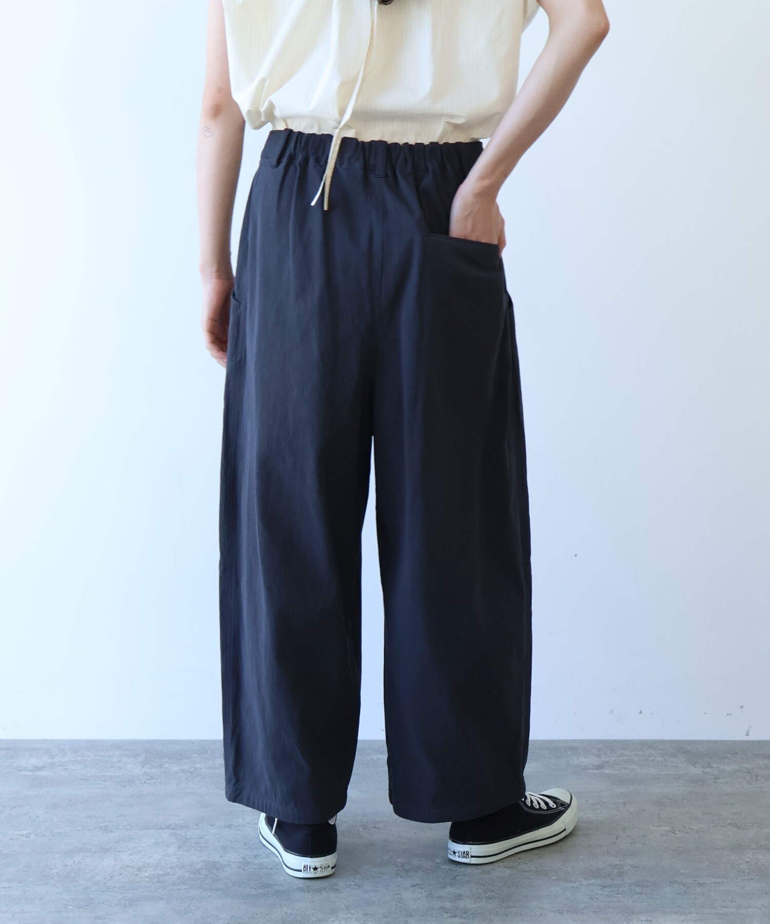 AMBIDEX Store ○強撚コットン近江晒 コクーンパンツ(F カーキ): yuni