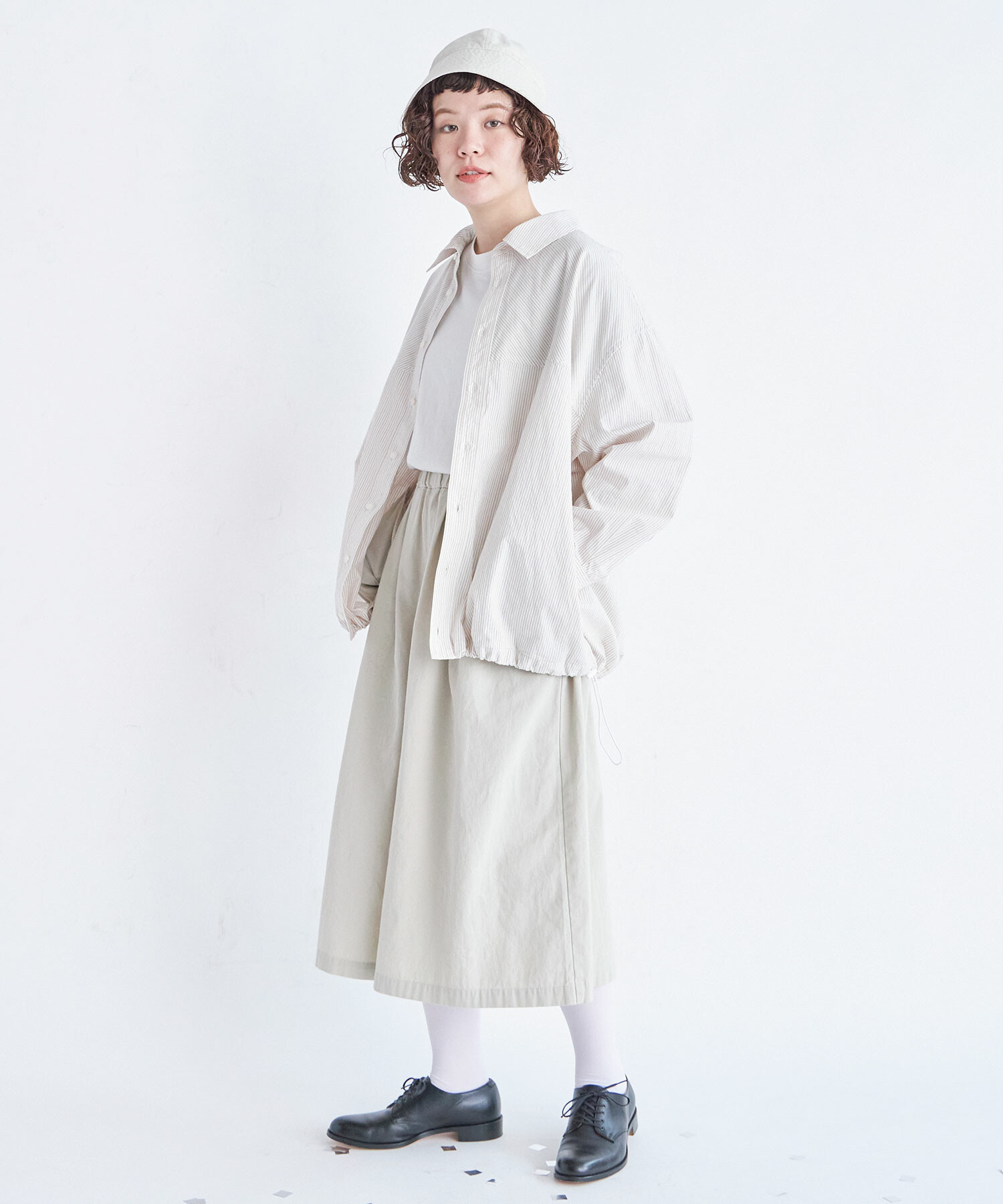 AMBIDEX Store ○STRIPE シャツブルゾン(F BEIGE STRIPE): FLAT
